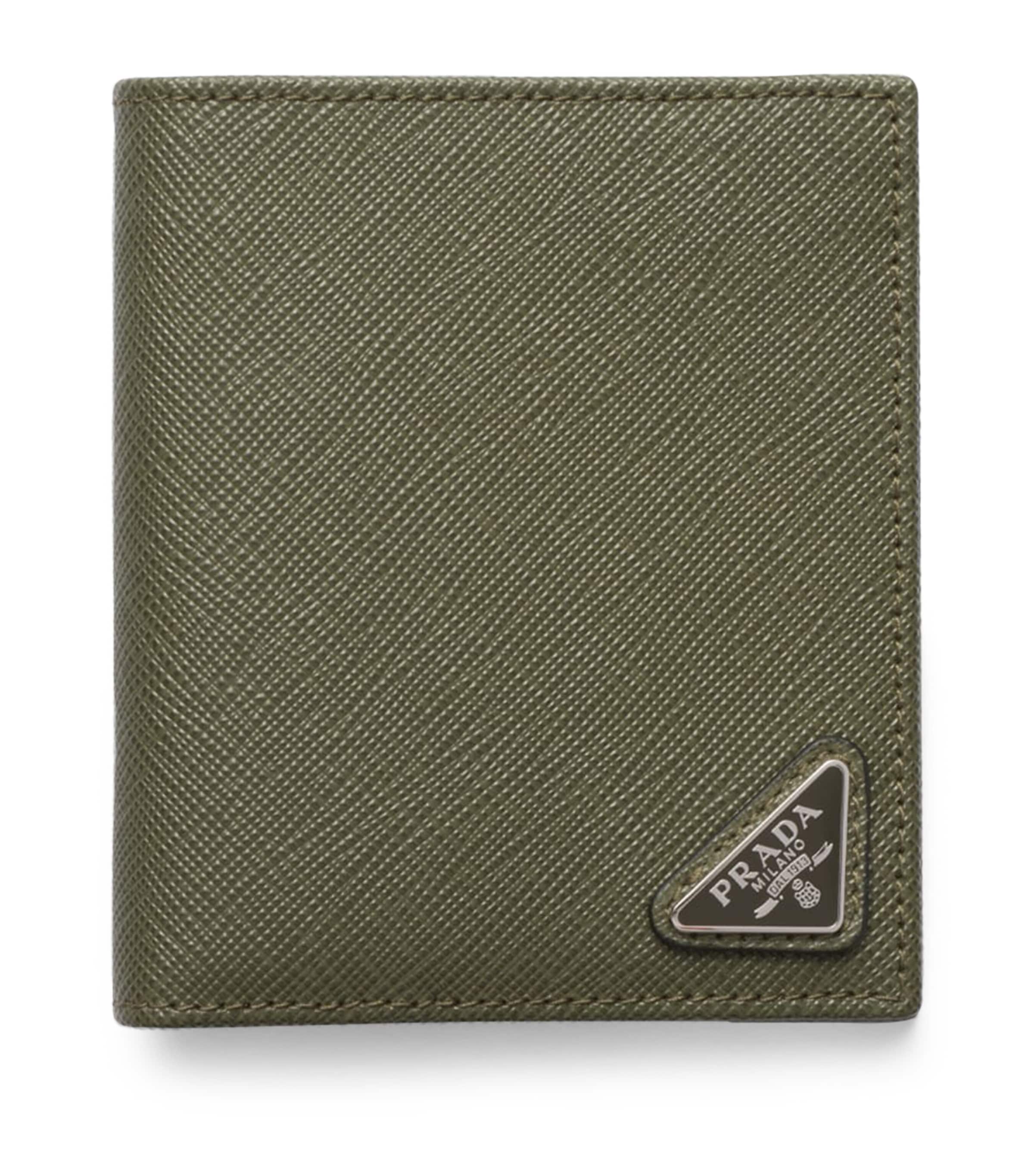 Prada Saffiano Leather Wallet In Grün