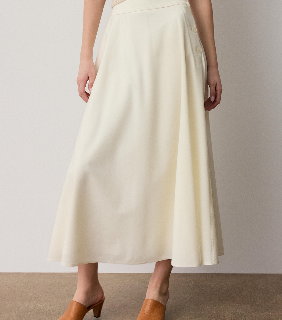 Ralph Lauren Collection Womens Wool-Blend Kenzie Skirt Lux Cream Image 3