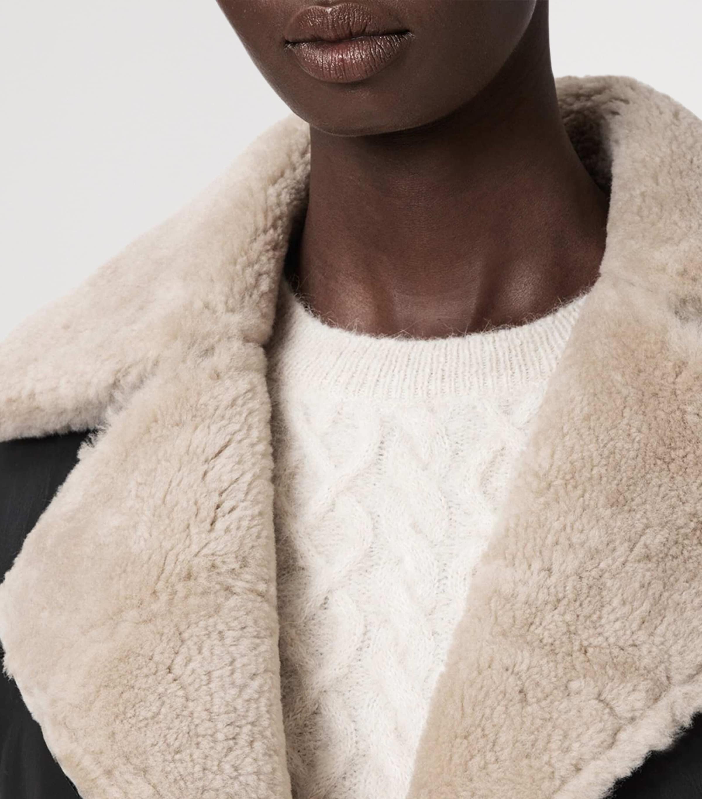 Shearling Sola Leather Jacket BLACK/NATURAL Image 6