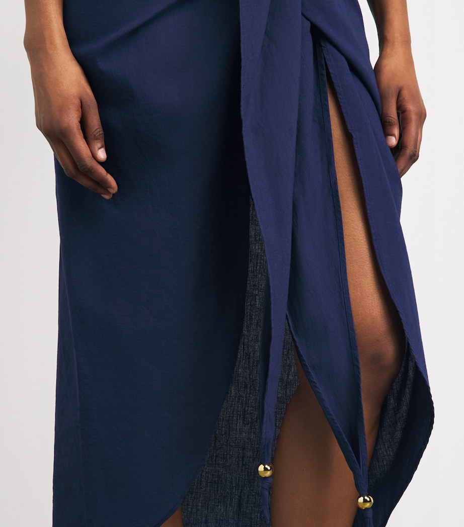 Melissa Odabash Womens Cotton Winne Pareo Navy Image 3