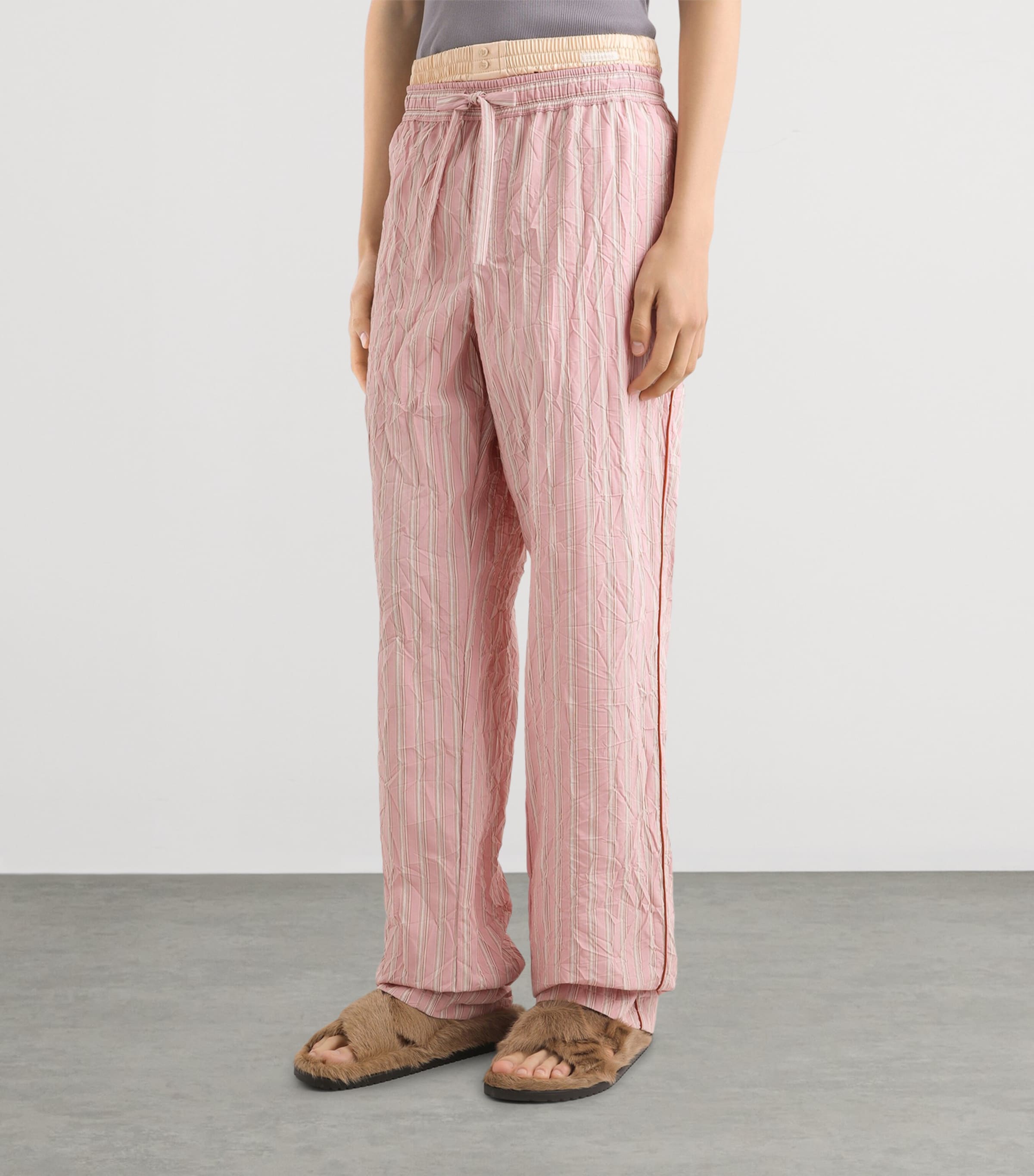 Dolce&Gabbana Mens Striped Crinkle Trousers Stri Image 4