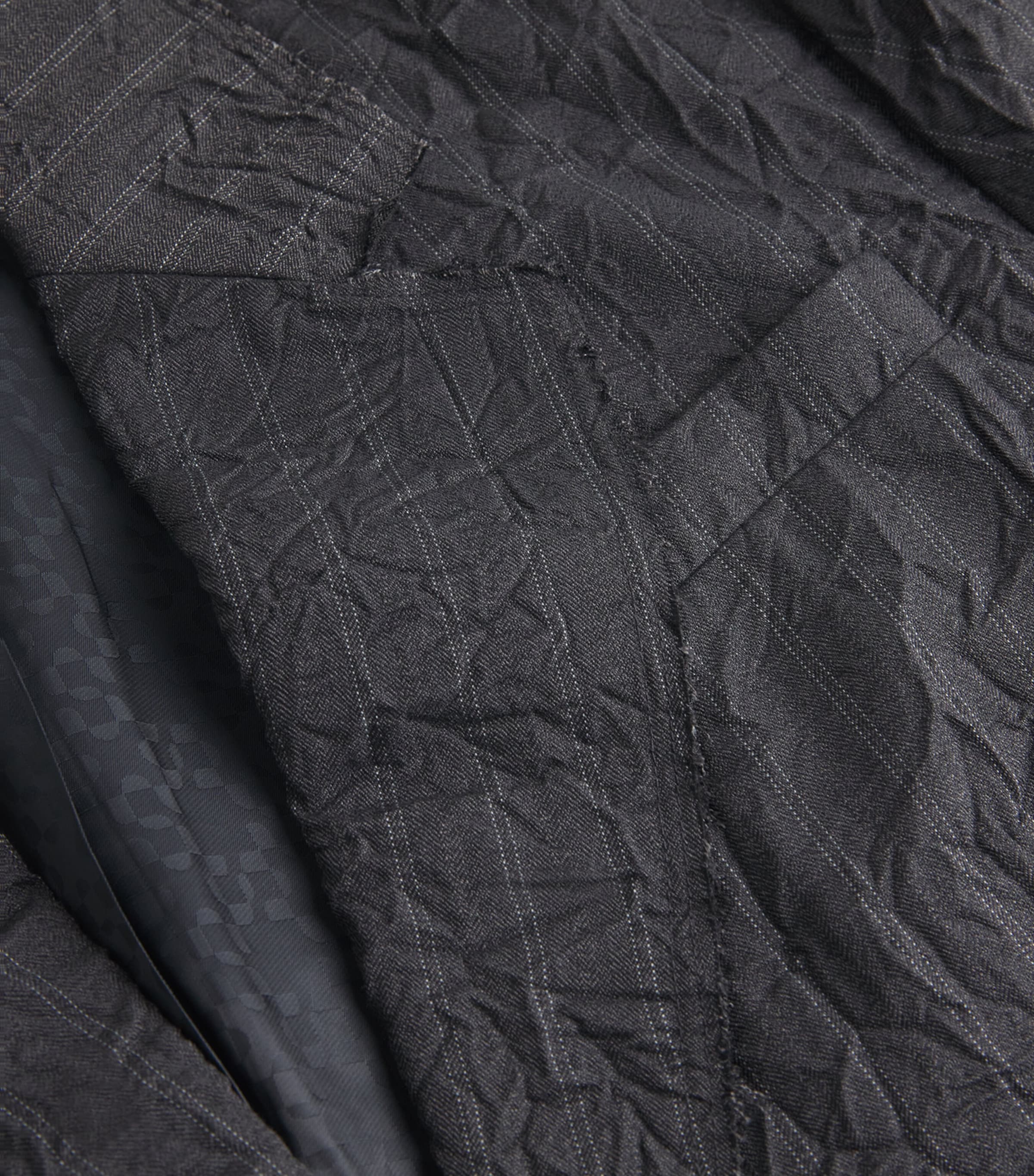 Crinkled Pinstripe Suit CHARCOAL STRIPE Image 5