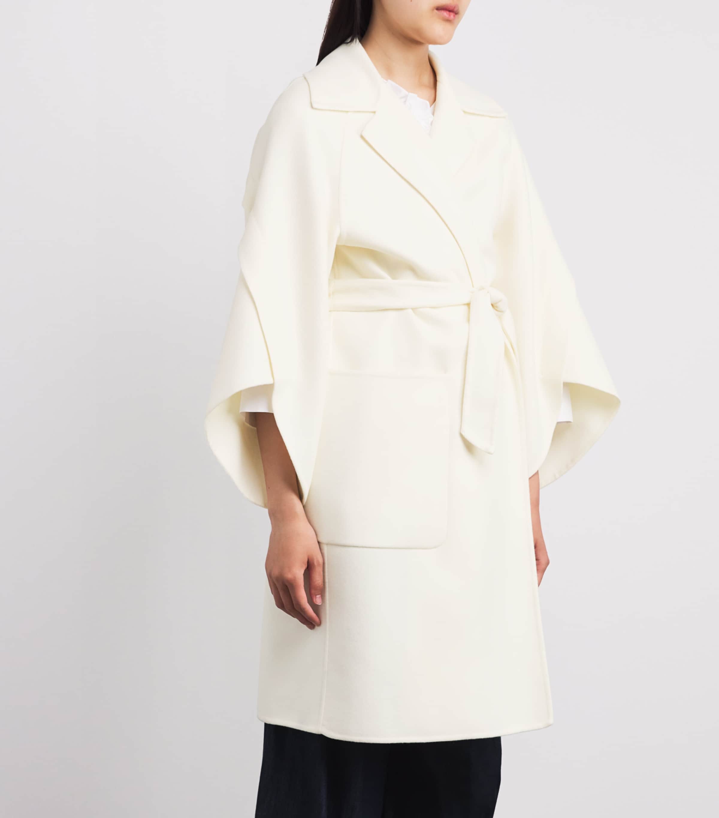 Wool-Cashmere Wrap Coat WHITE Image 3