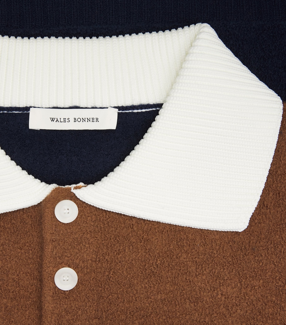 Wales Bonner Mens Wool Calm Sweater Brown / Navy Image 5