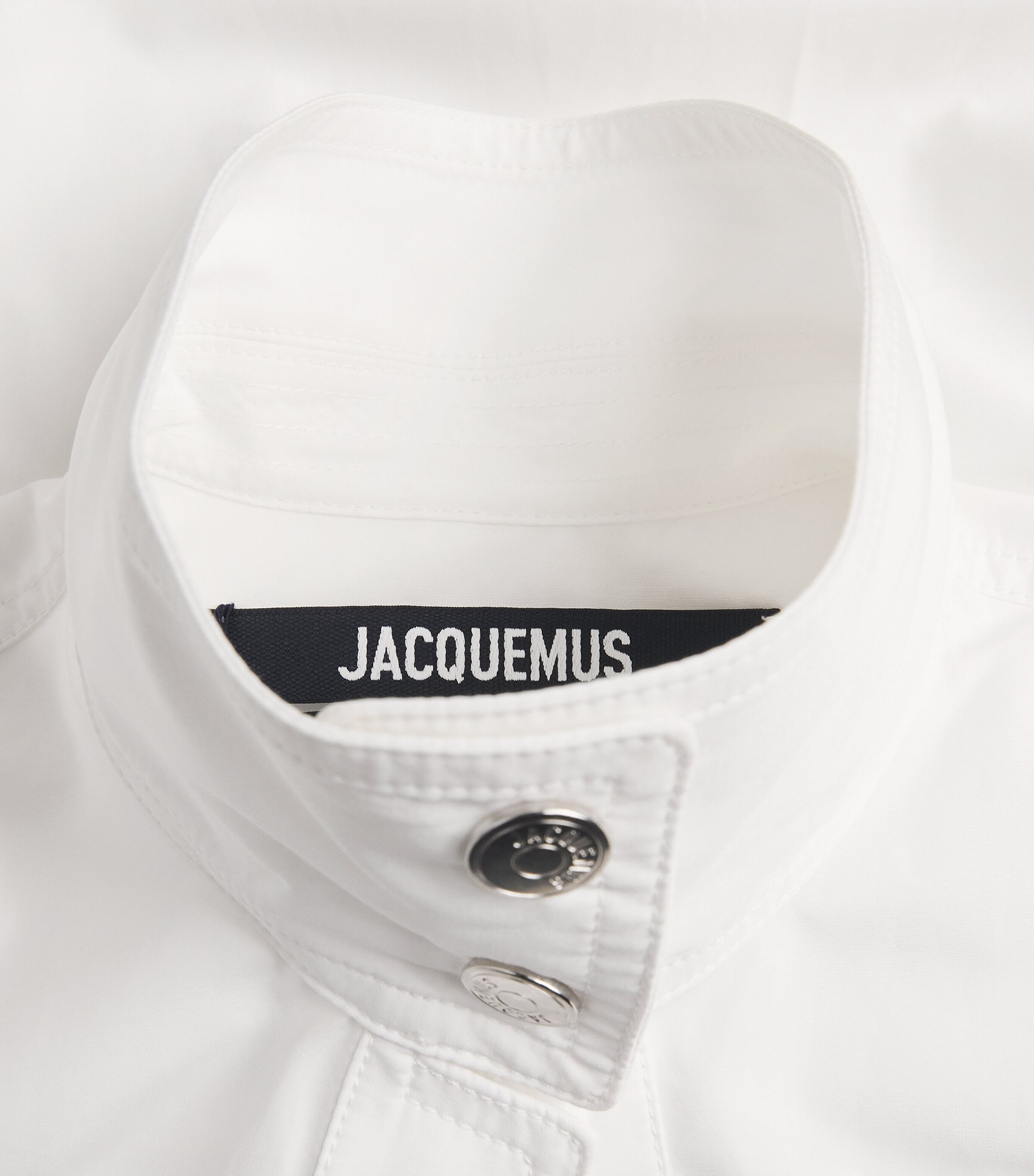 Jacquemus Womens Cotton Cabana Belted Shirt Jacket White Image 6