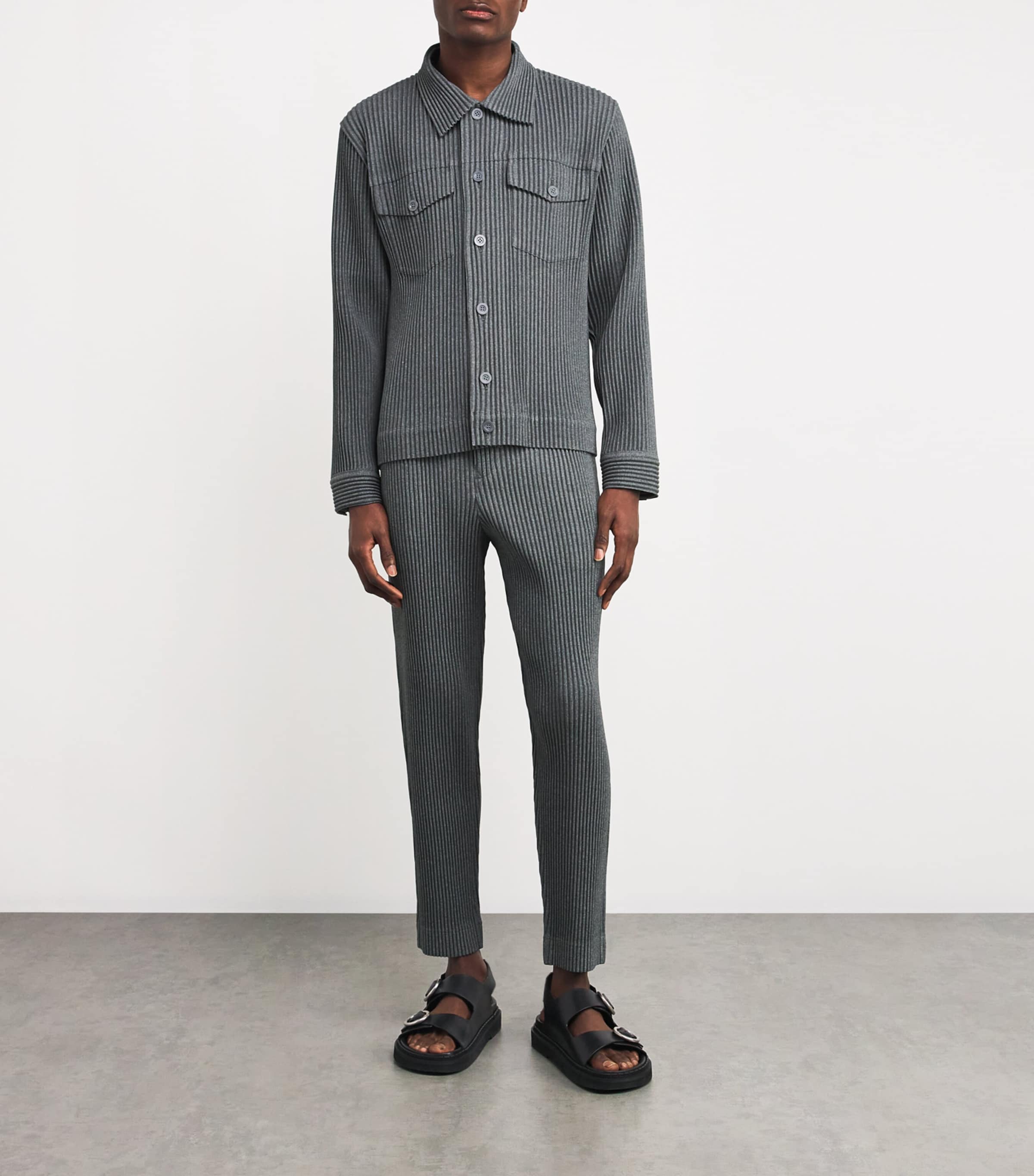 Homme Plissé Issey Miyake Grey Trucker Jacket | Harrods US