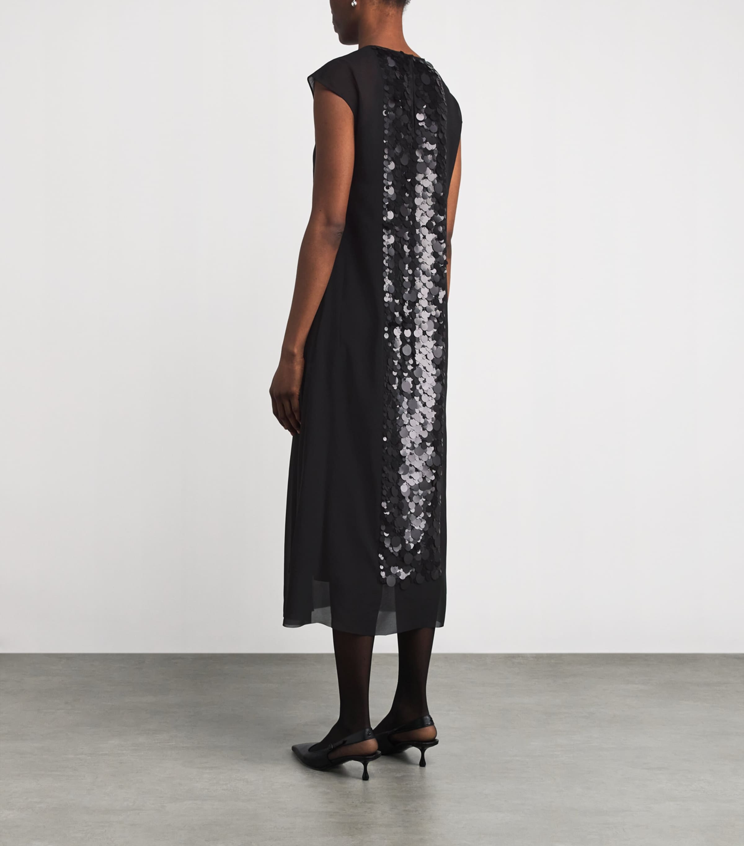 Chiffon Boulle 2-Piece Midi Dress BLACK Image 3