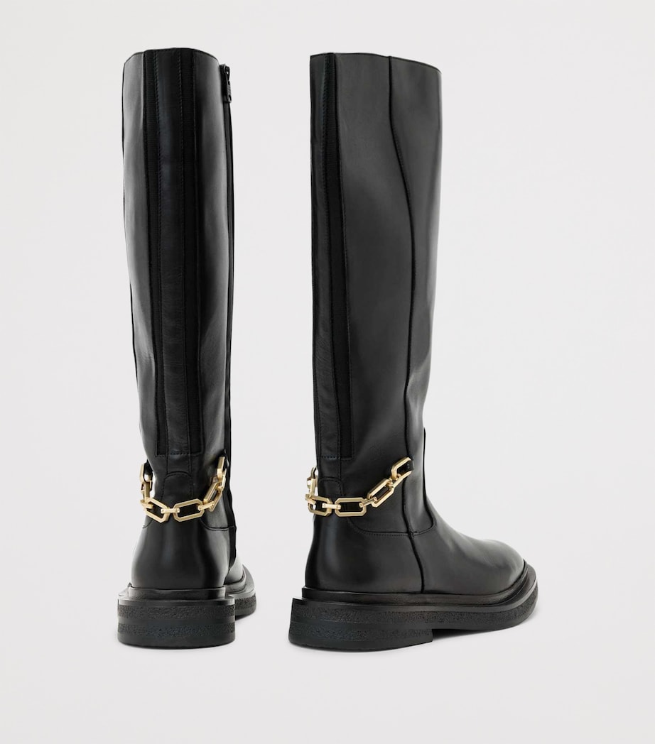 Embellished Escher Knee-High Boots BLACK Image 3