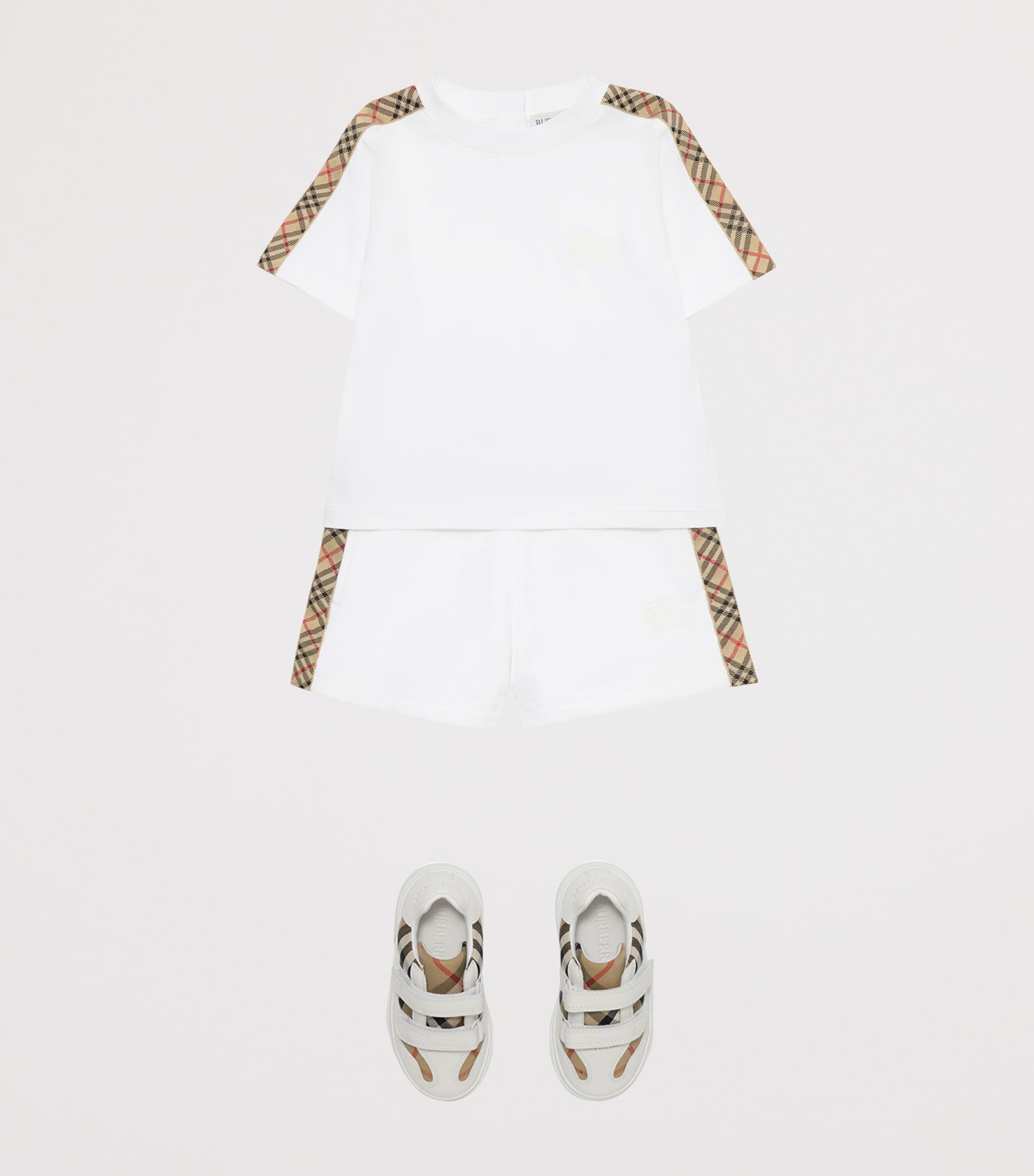 Cotton Check-Trim T-Shirt (6-24 Months) WHITE Image 3