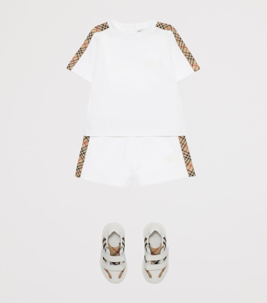 Cotton Check-Trim T-Shirt (6-24 Months) WHITE Image 3