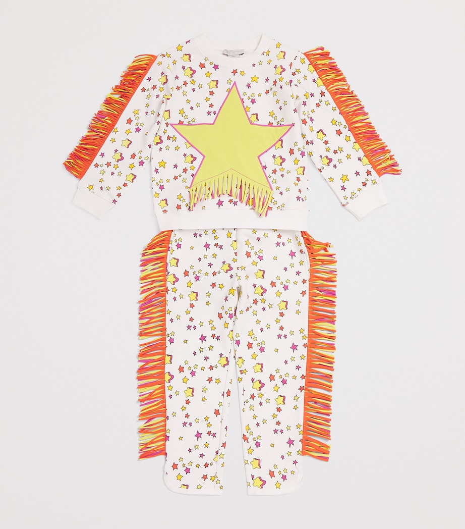 Star Print Fringe-Detail Sweatpants (3-14 Years) 103MCAVORIO/MULTI Image 3