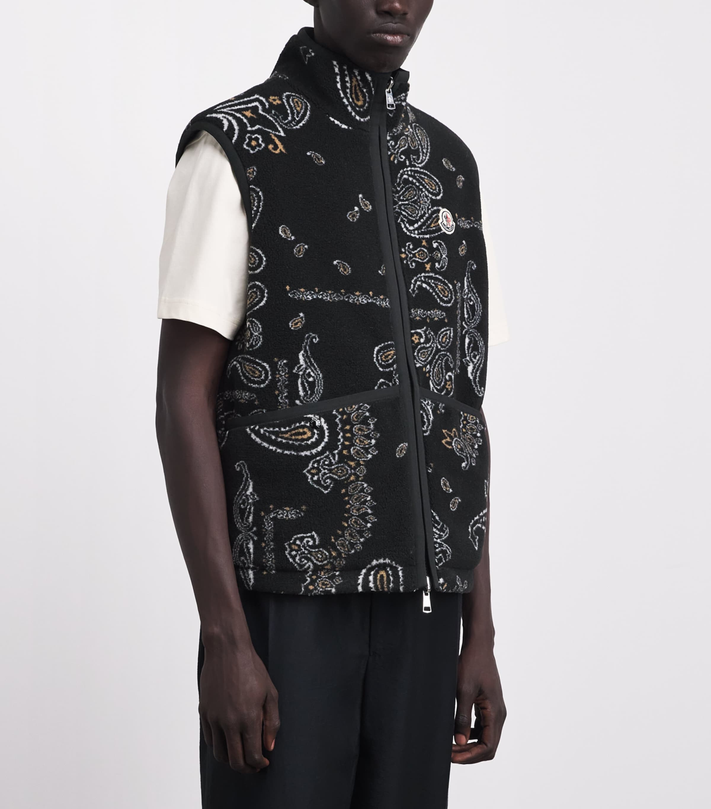 Moncler Mens Padded Reversible Paisley Gilet Image 4