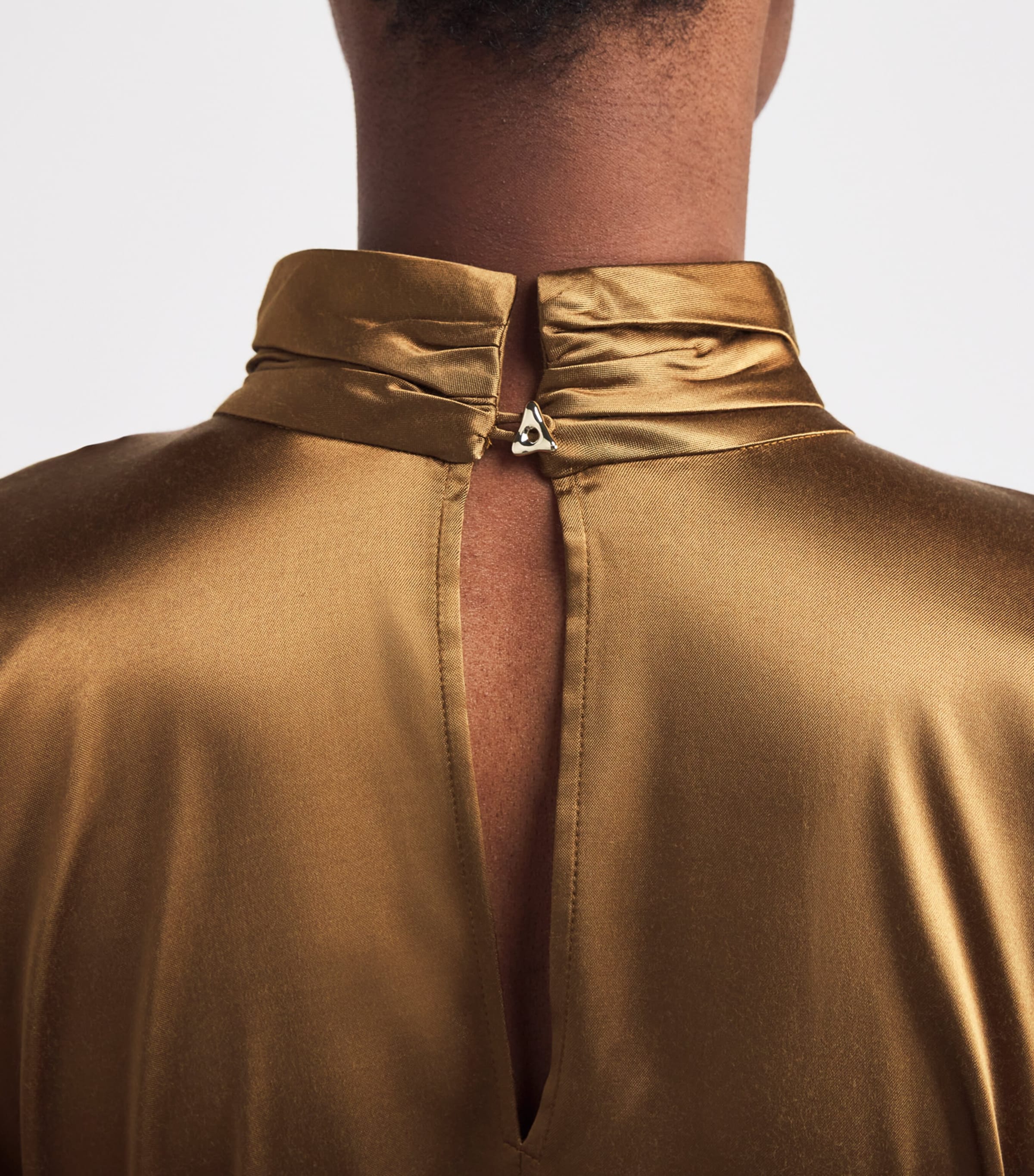 Satin Belted Mar Blouse 711 ANTIQUE GOLD Image 6