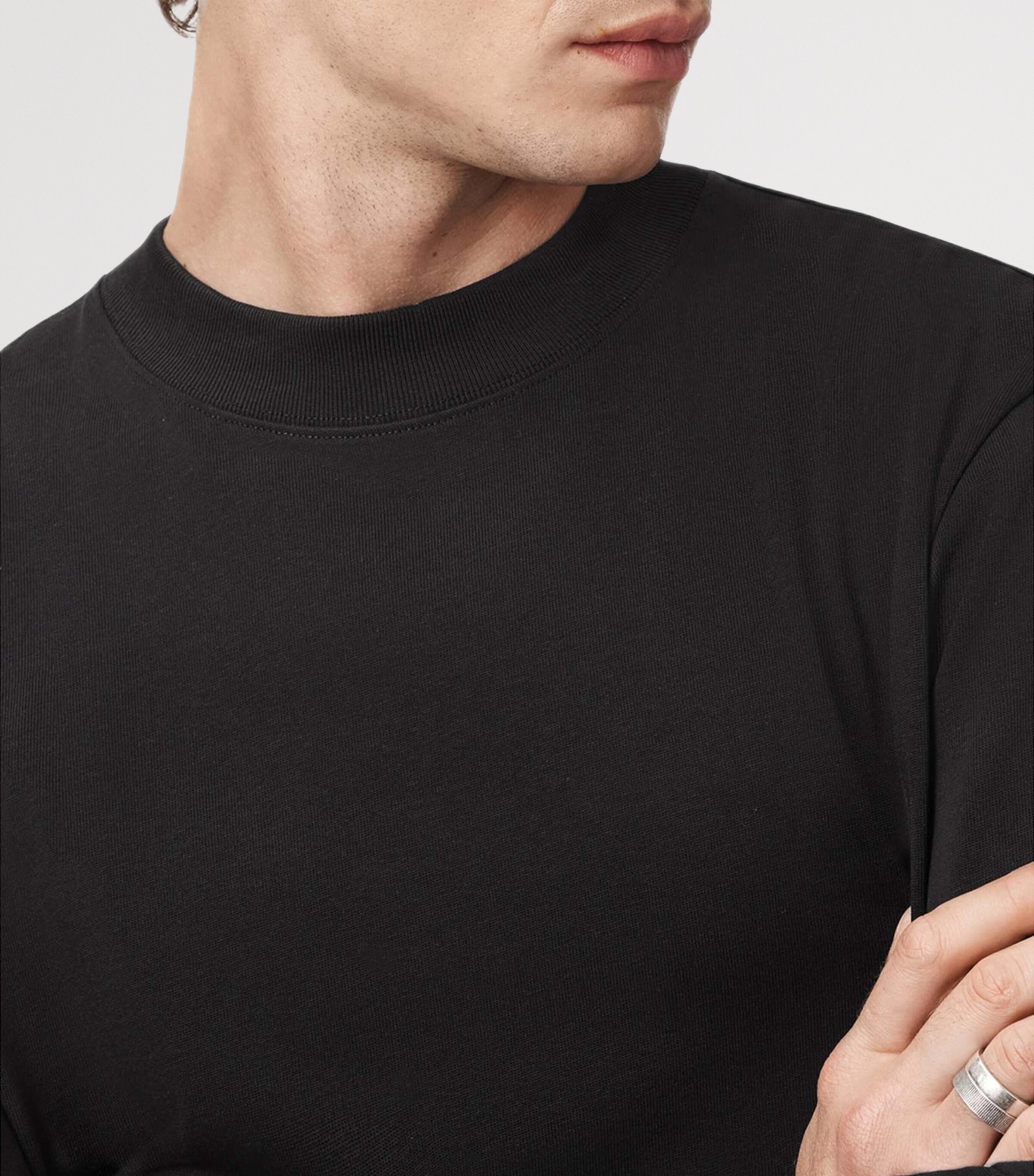 Organic Cotton Long-Sleeve Nero T-Shirt JET BLACK Image 7