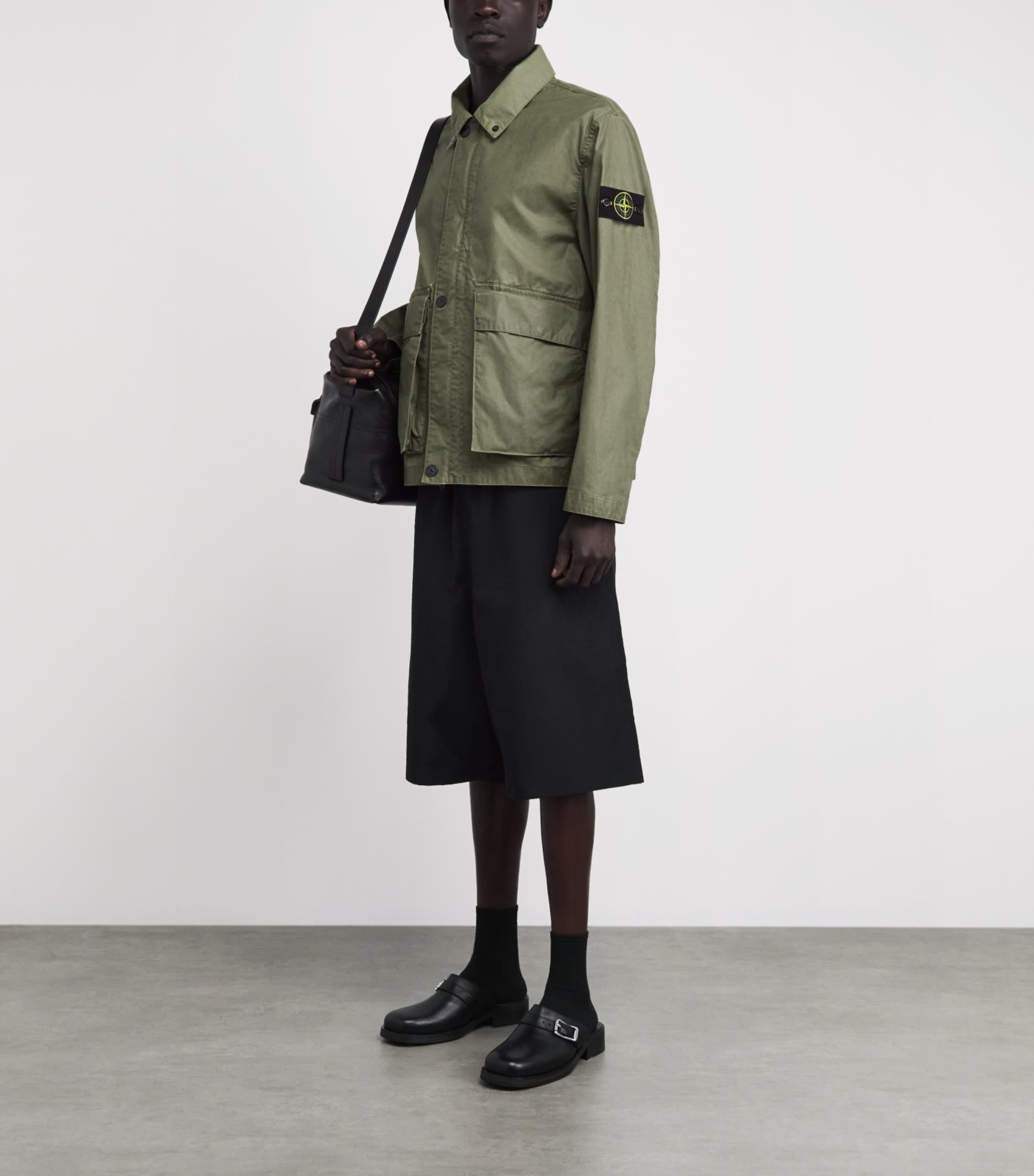 Stone Island Mens Waxed Canvas Coach Jacket Image 2