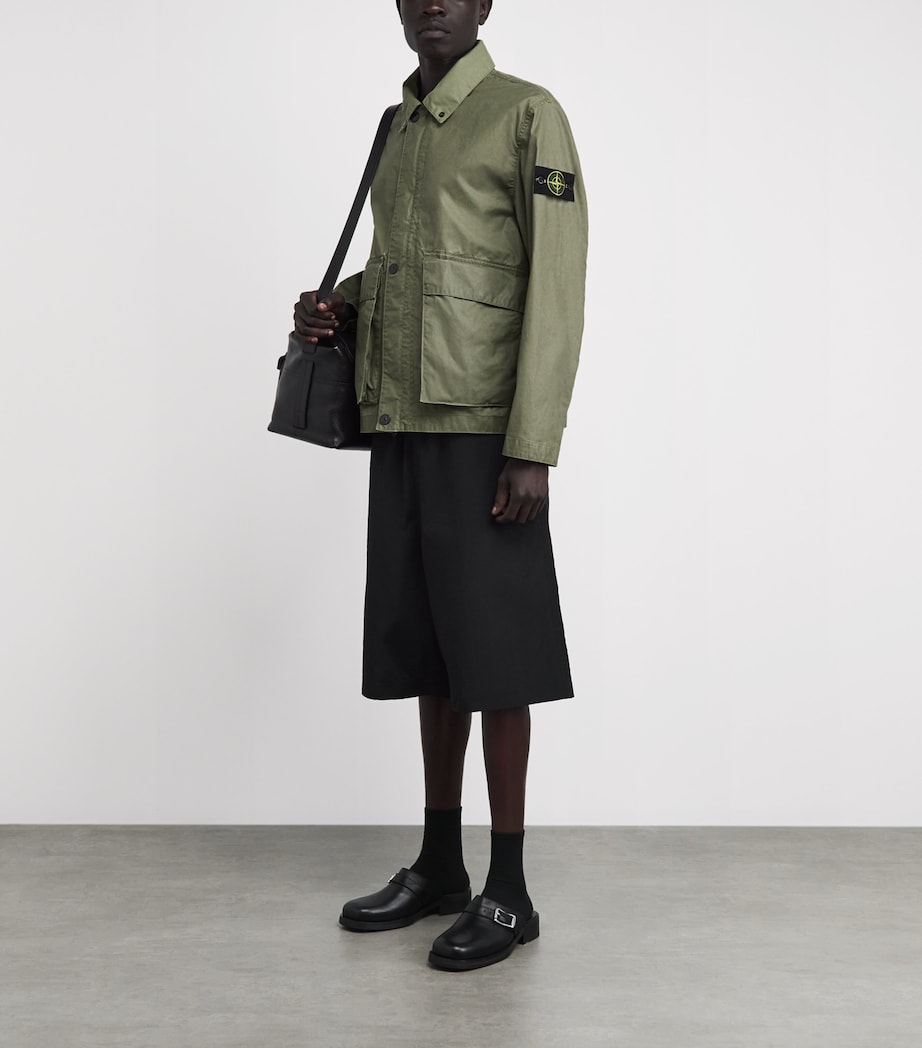 Stone Island Mens Waxed Canvas Coach Jacket Image 2