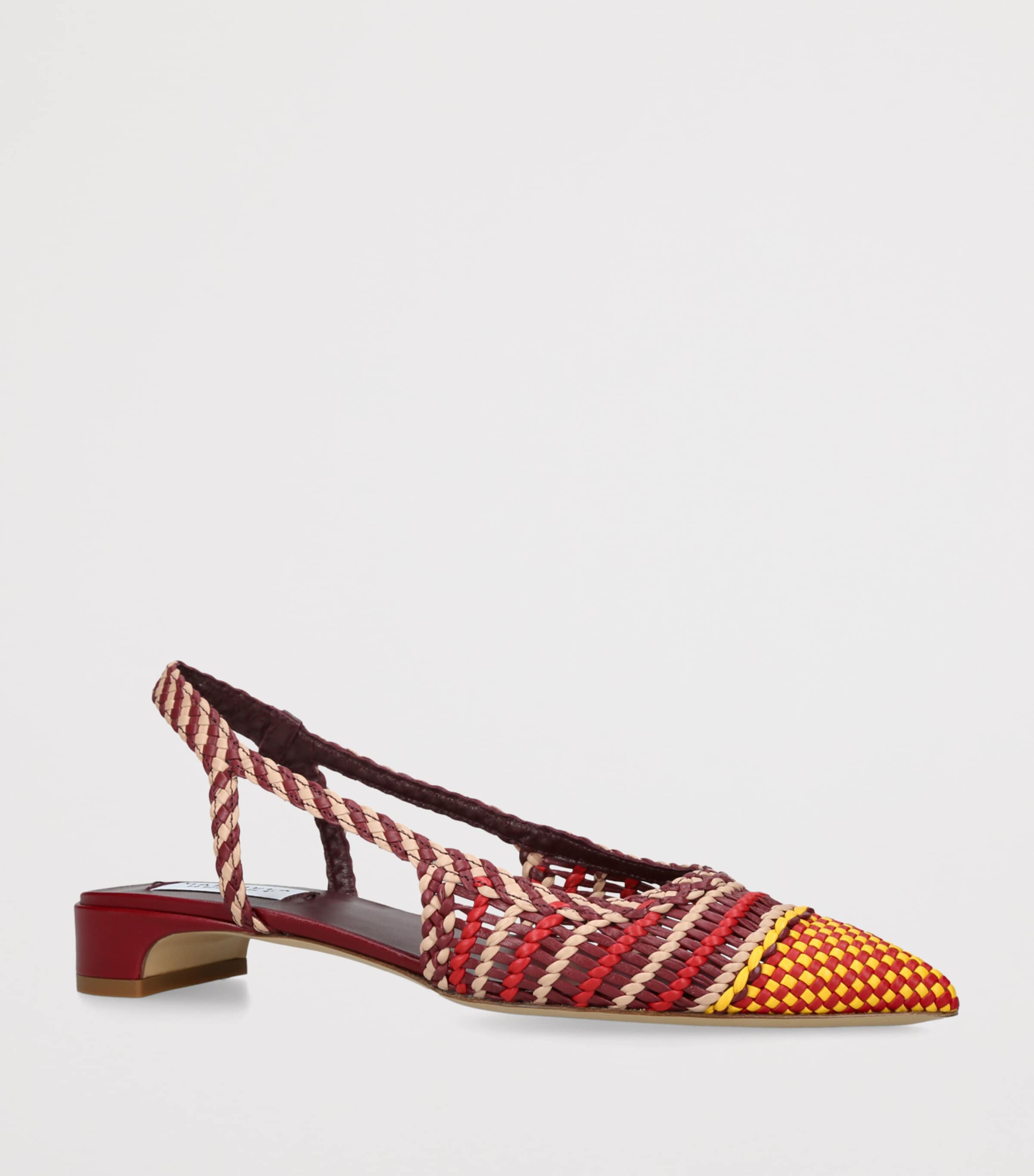 Gabriela Hearst Braided Leather Perro Slingback Pumps Fushia Cmb Image 3