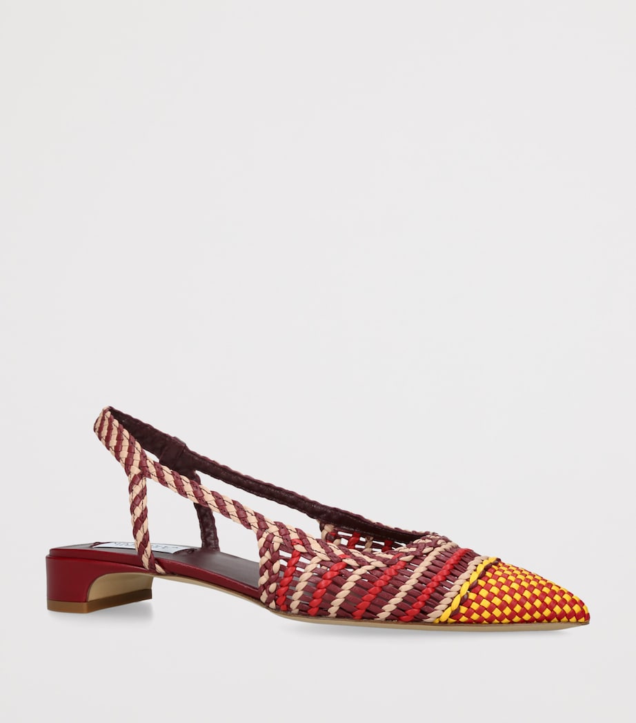 Gabriela Hearst Braided Leather Perro Slingback Pumps Fushia Cmb Image 3