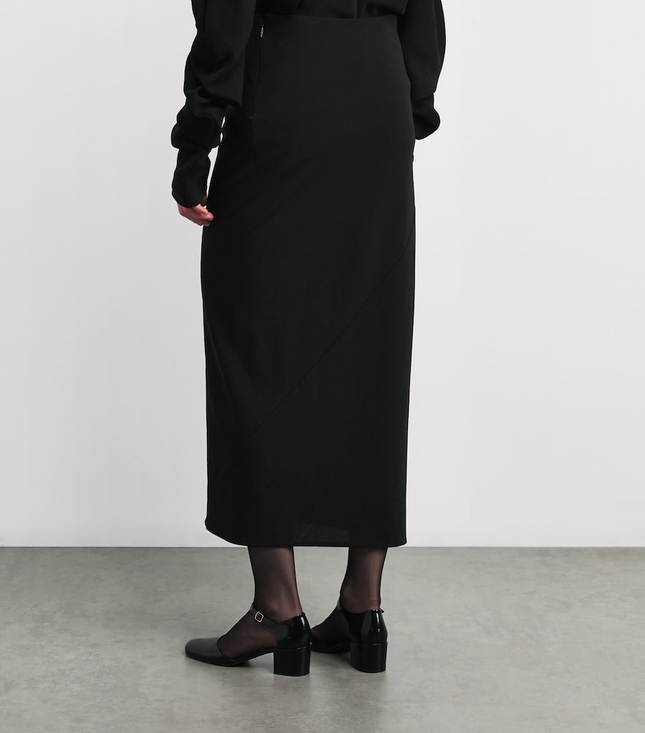 Aurelina Wool Pencil Skirt BLACK Image 4