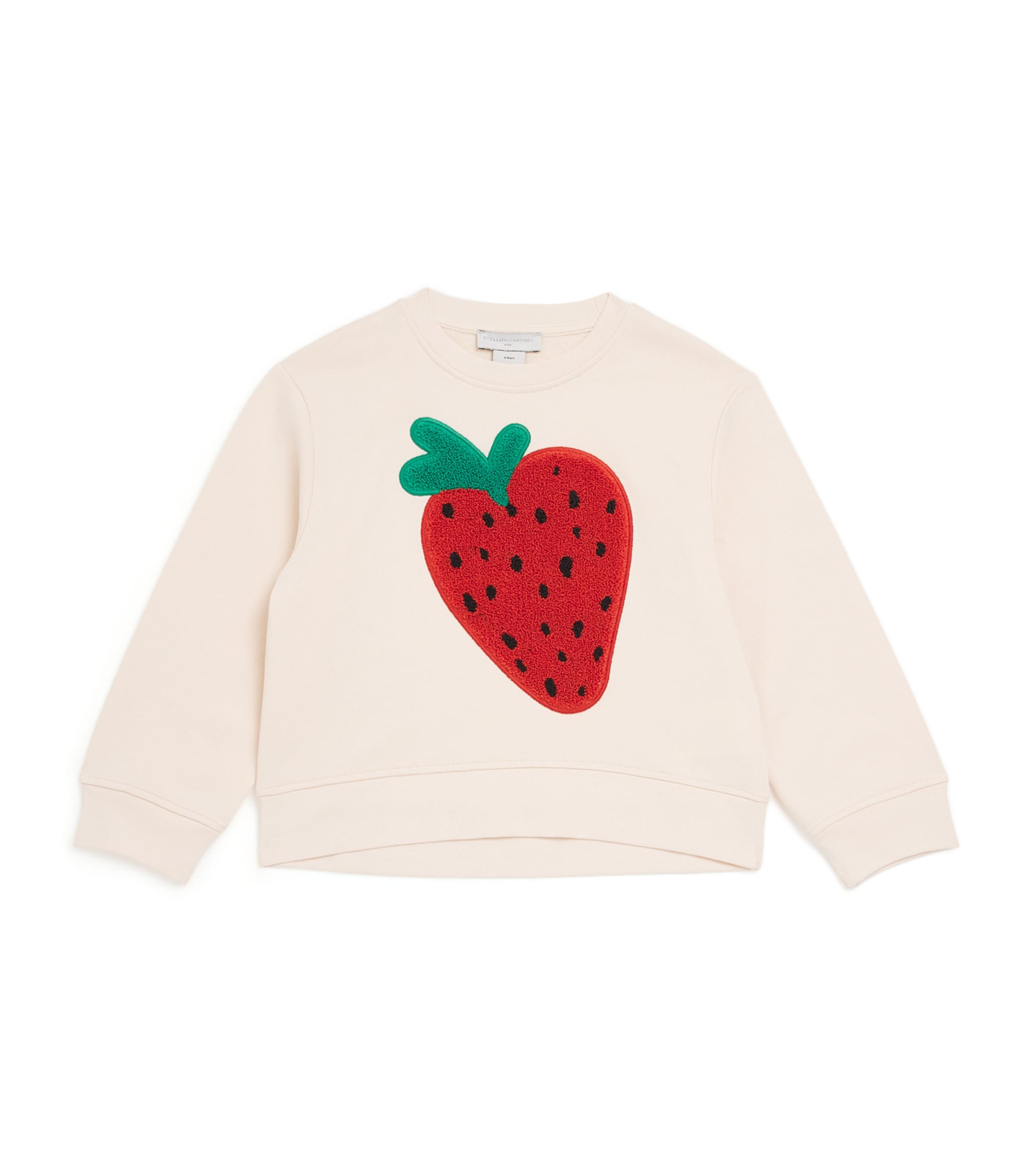 Shop Stella Mccartney Organic Cotton Strawberry Sweatshirt In Neutral