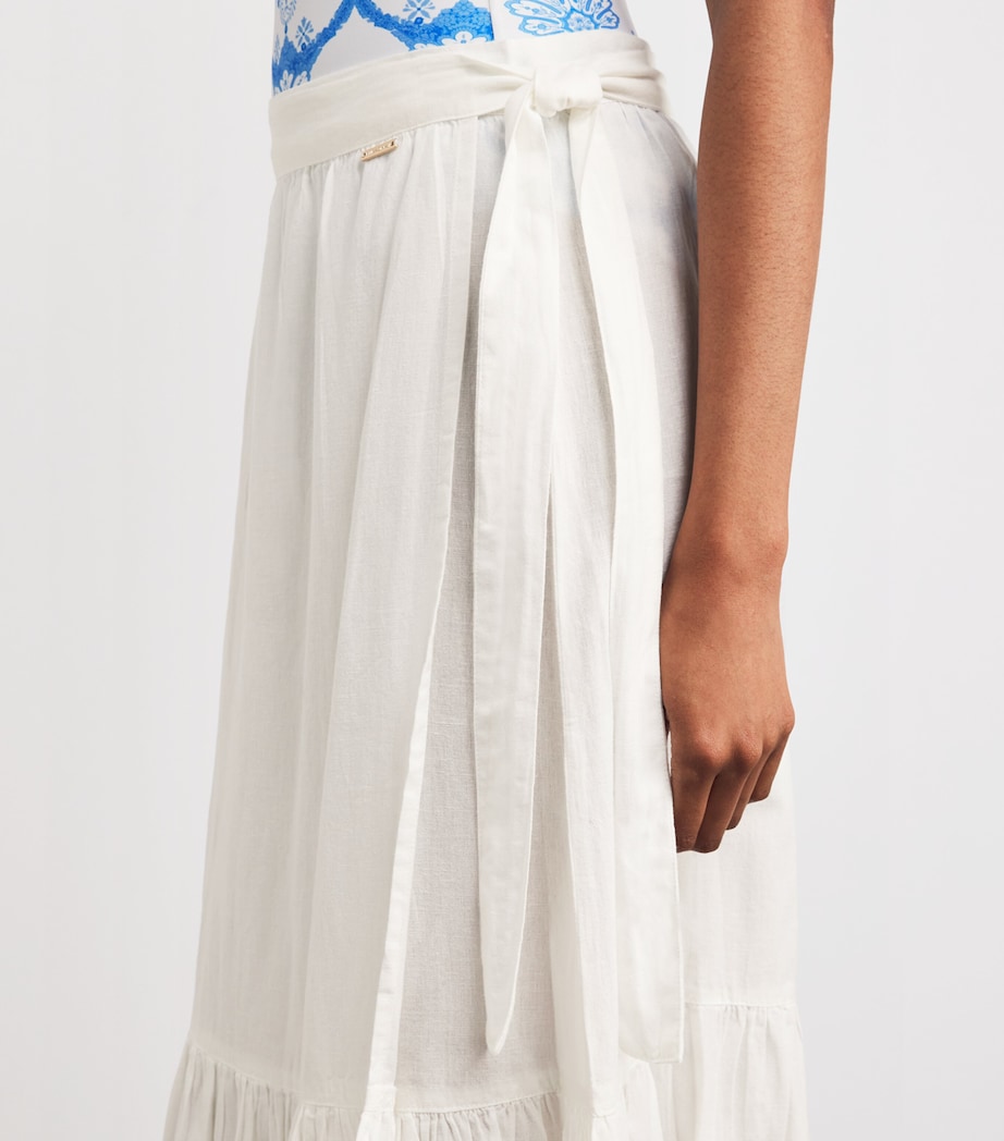 Cotton-Linen Monroe Maxi Skirt WHITE4 Image 5