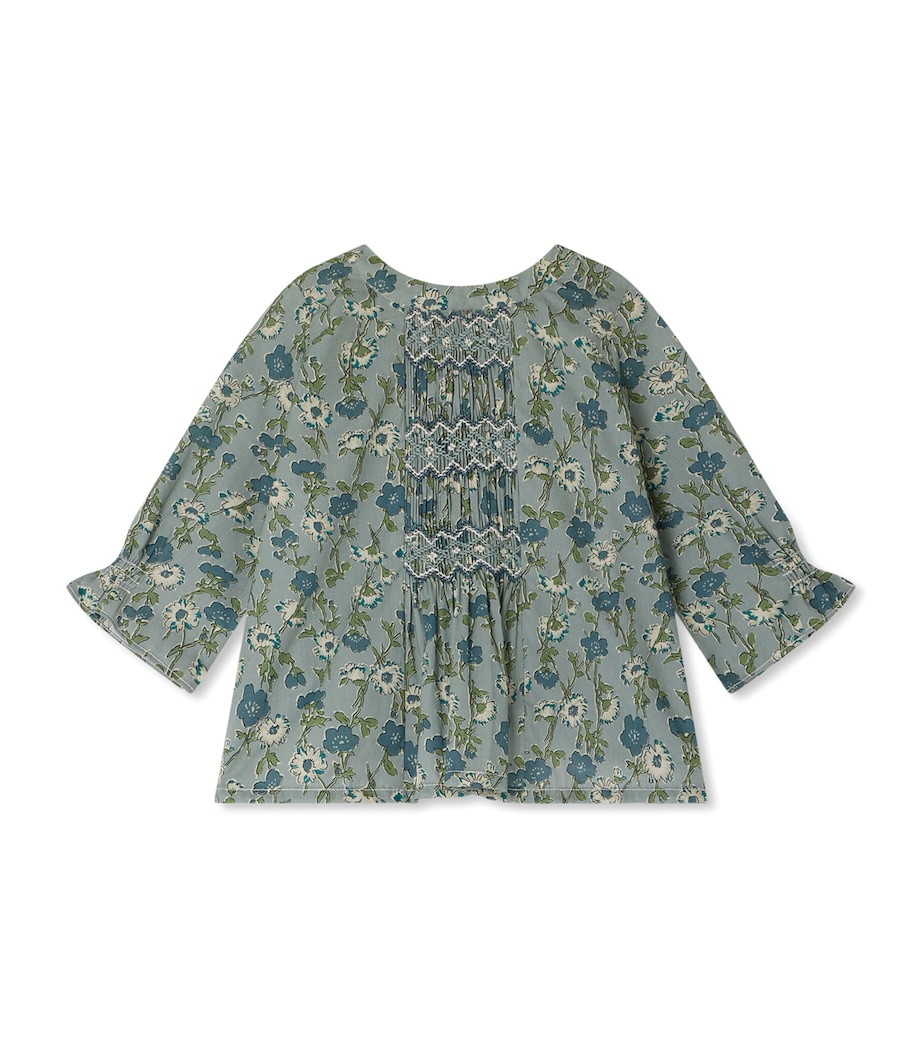 Organic Cotton Liberty Print Blissi Blouse (6-18 Months) VERT DE GRIS Image 1