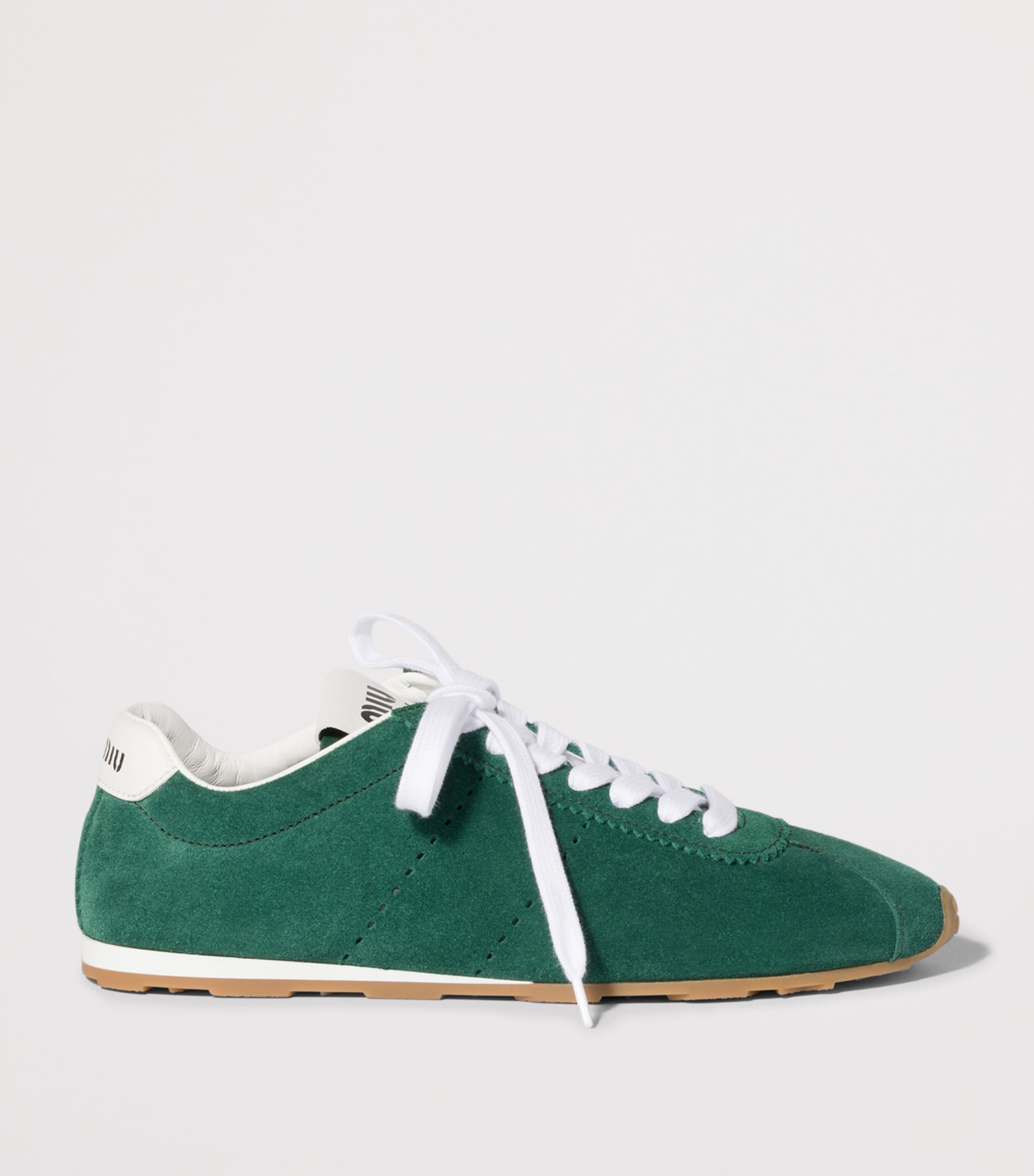 Miu Miu Suede Plume Sneakers Green Image 2