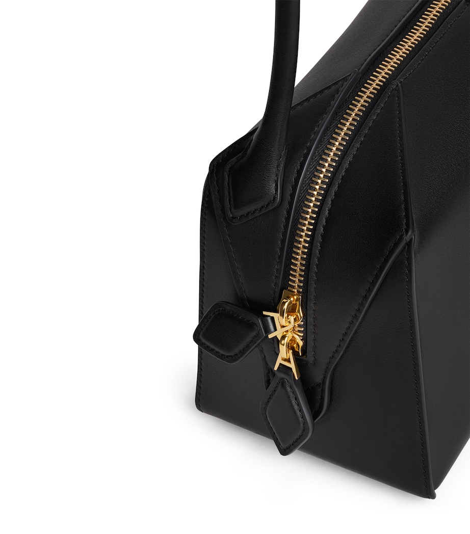 Alaïa Small Leather Le Bouledogue Shoulder Bag Black Image 3