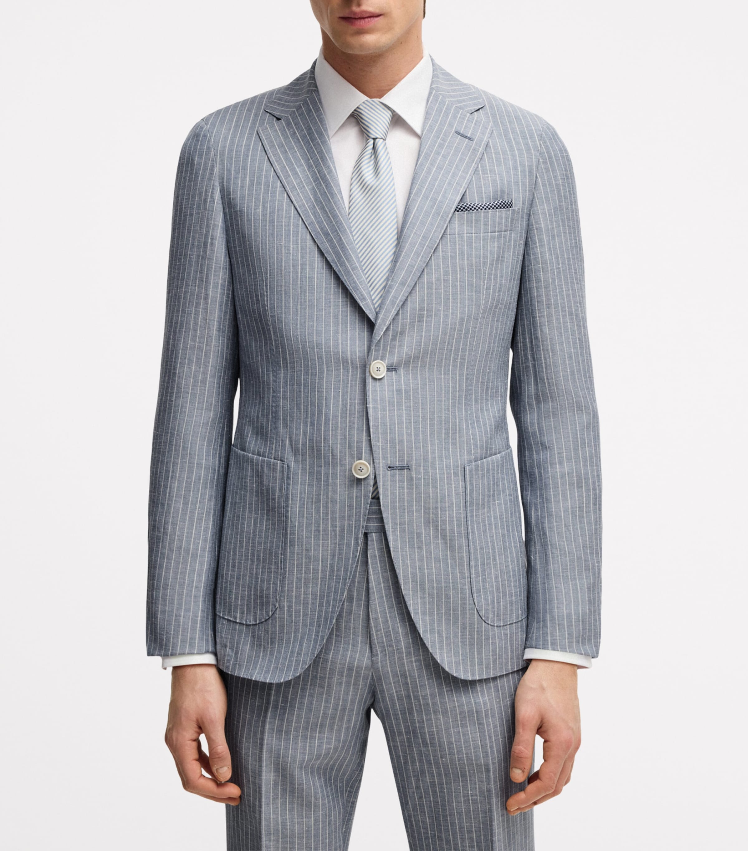 Virgin Wool-Linen Slim Blazer 451 Image 2