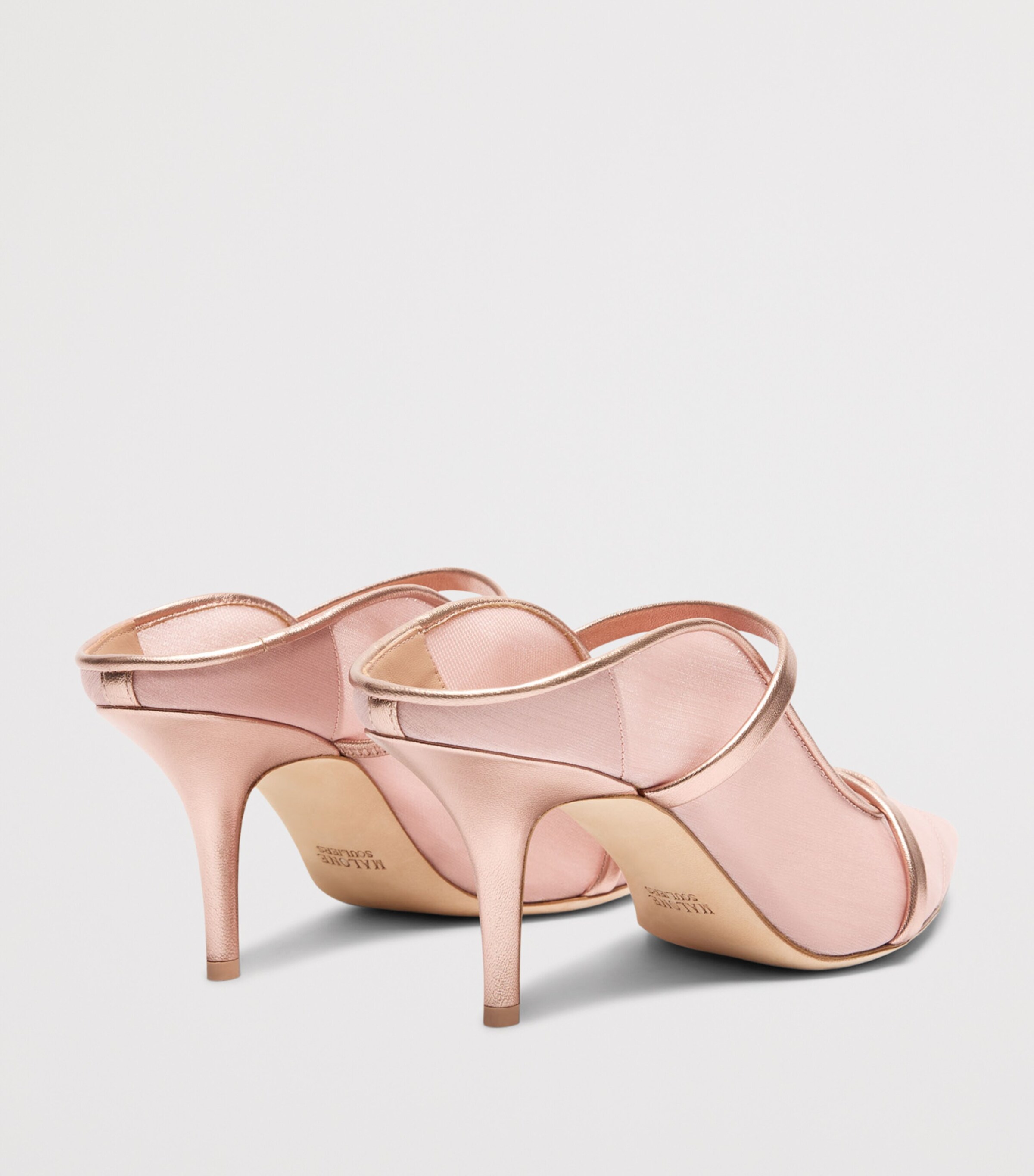 Malone Souliers Organza and Leather Maureen Heeled Mules 70 Pink Image 4