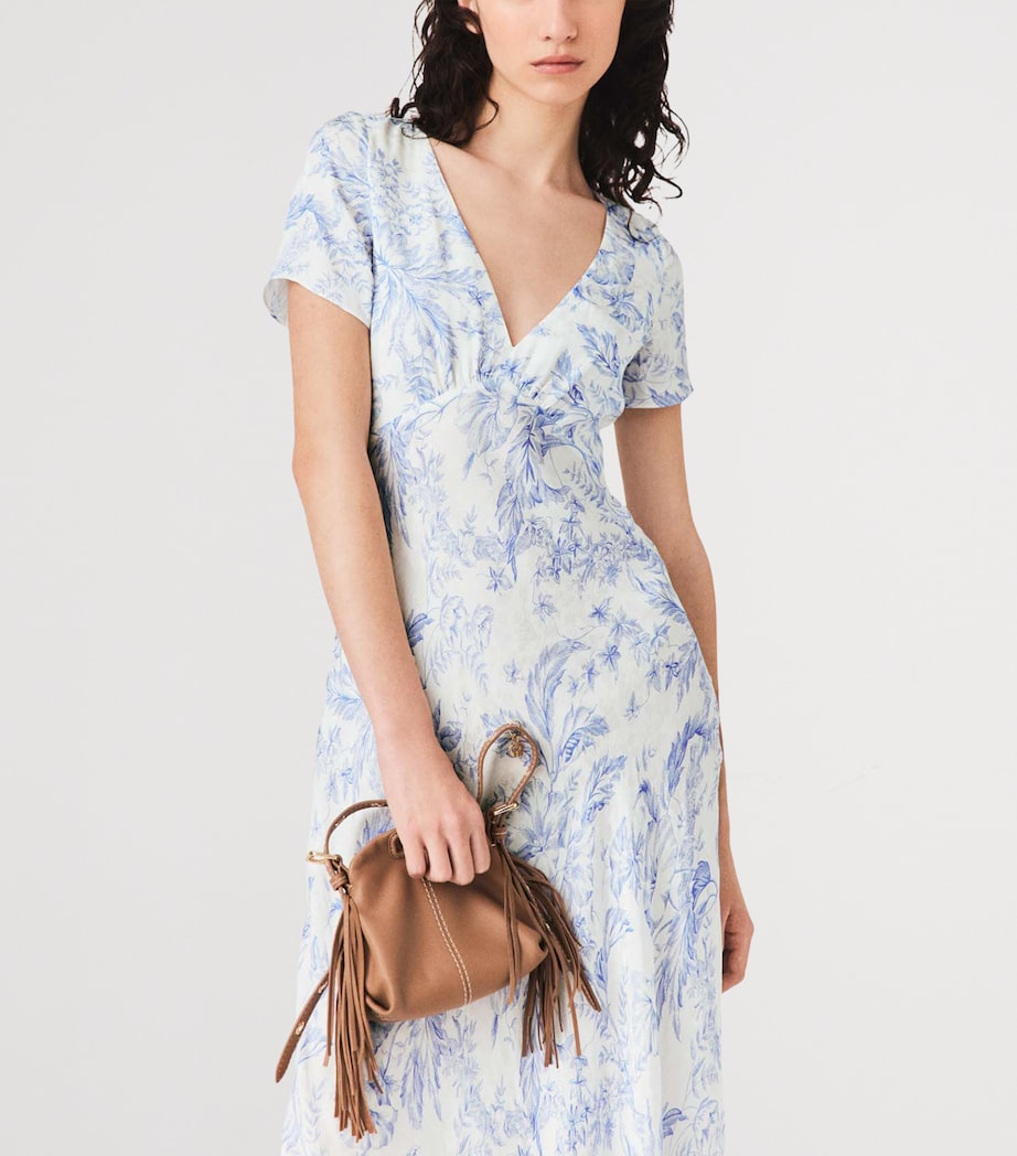 Maje Womens Floral Maxi Dress Sky Blue Large Image 5