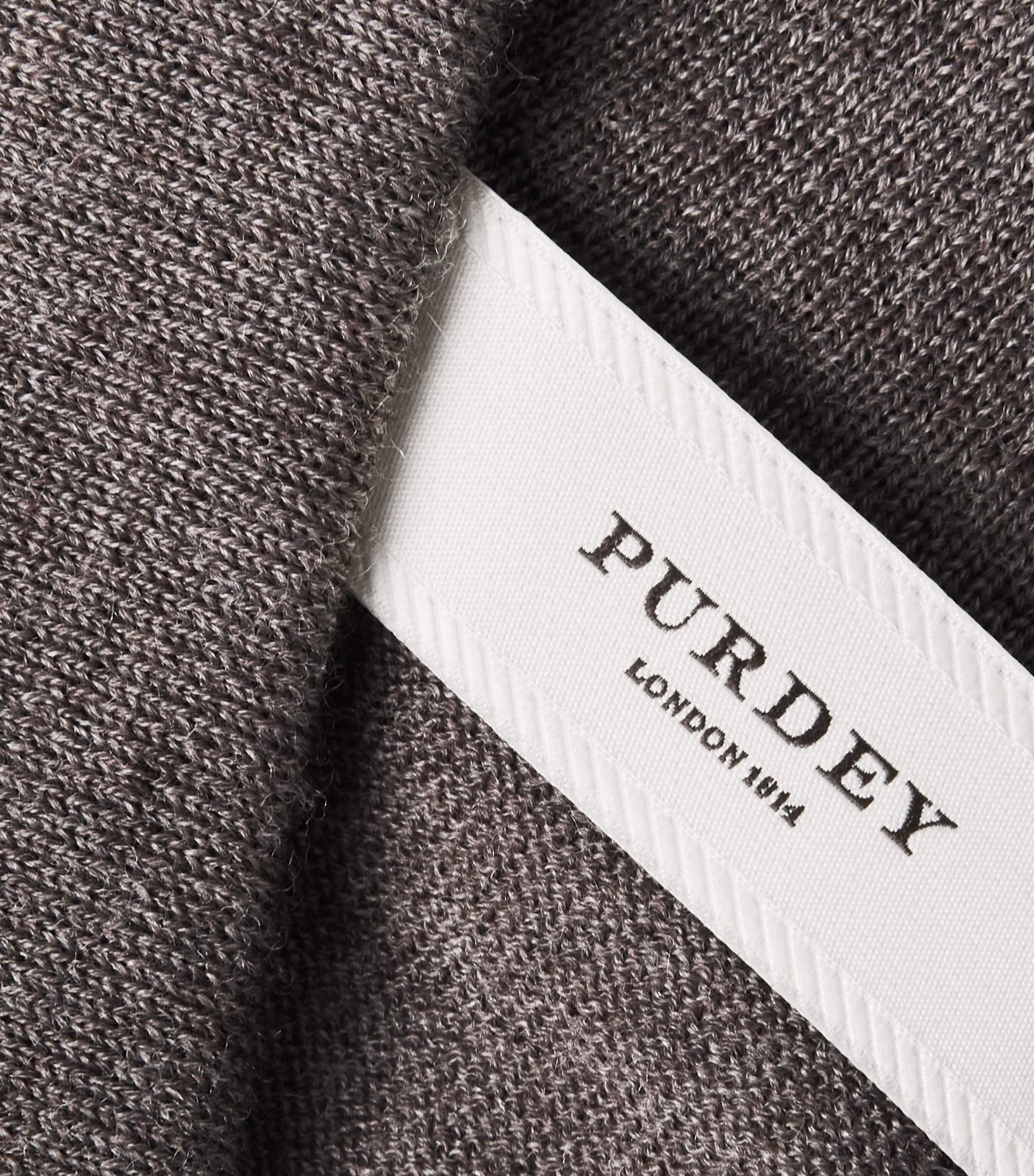 Purdey Mens Wool Polo Shirt Hazelnut Image 6