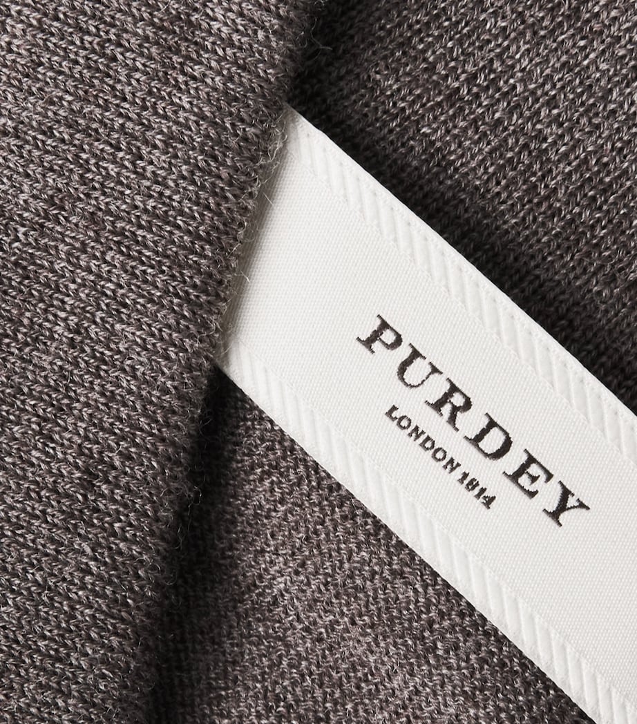 Purdey Mens Wool Polo Shirt Hazelnut Image 6