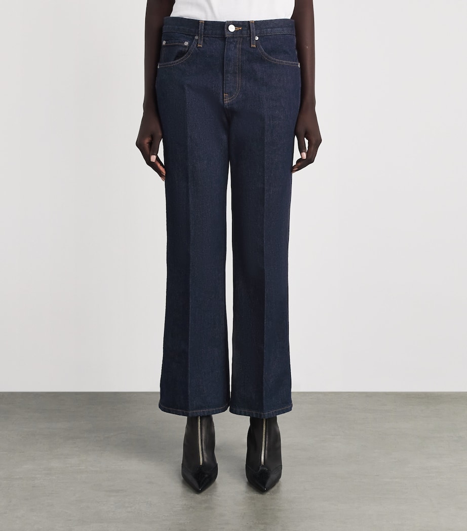 Khaite Womens Clara Cropped Flared Jeans Benson Image 4
