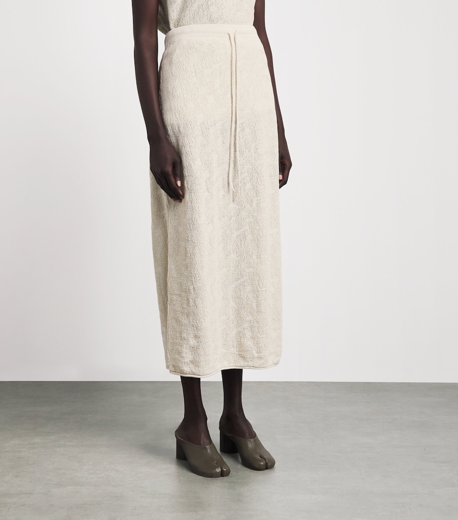 Lauren Manoogian Womens Pima Cotton Terra Midi Skirt Parchment Marl Image 4