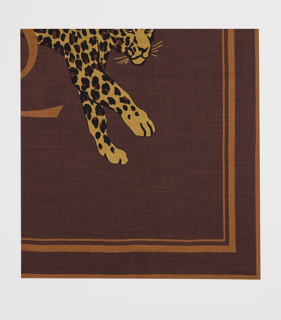 Wool Grand Carre Leopard Scarf 2165 Image 2