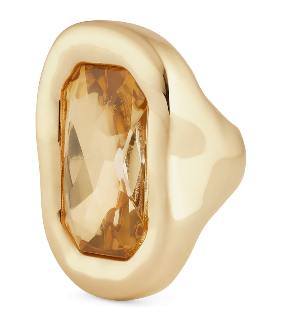 Givenchy Crystal-Embellished Sculptural Ring Brown/golden