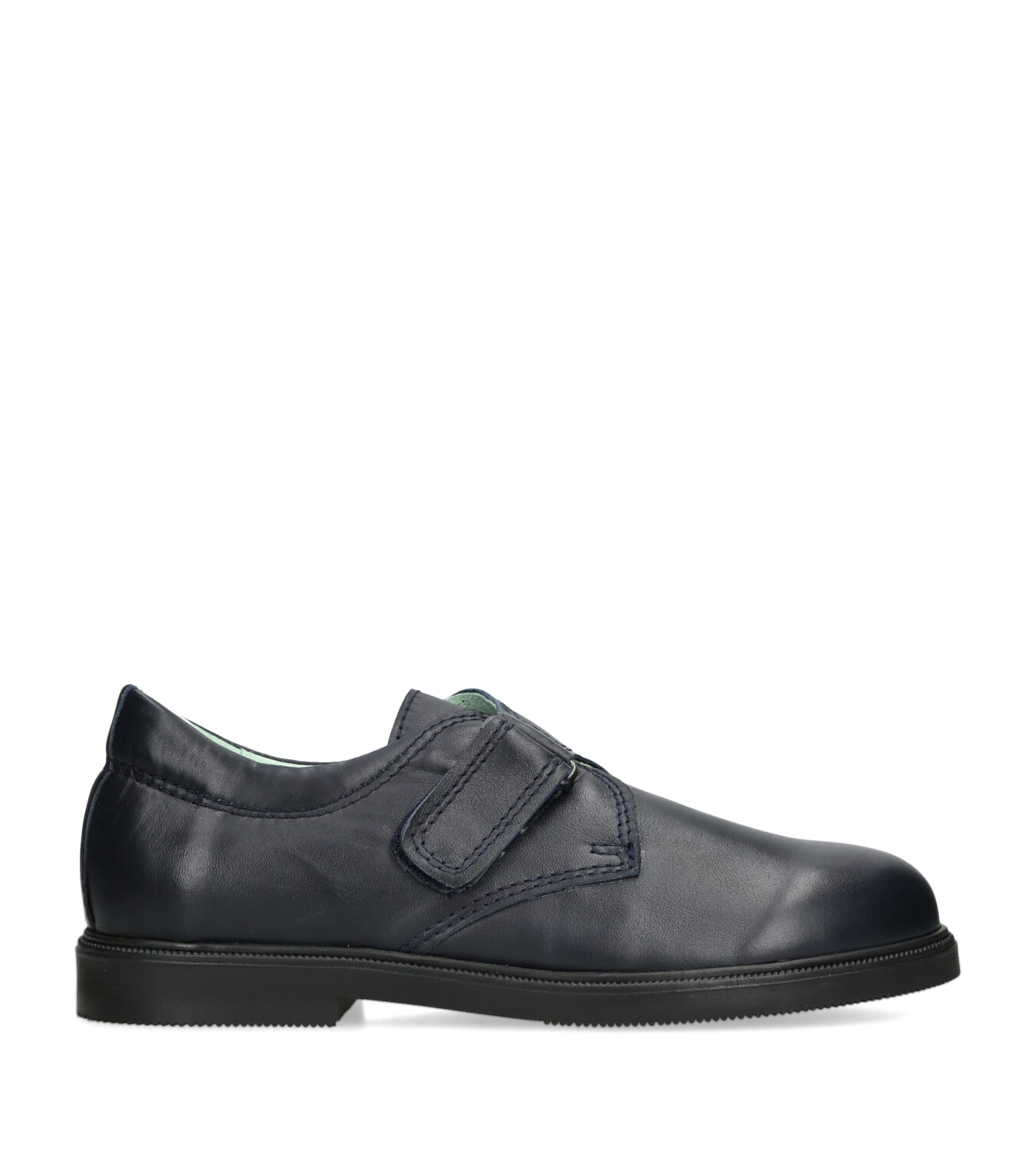 papouelli Leather Fergus Shoes Navy Image 1