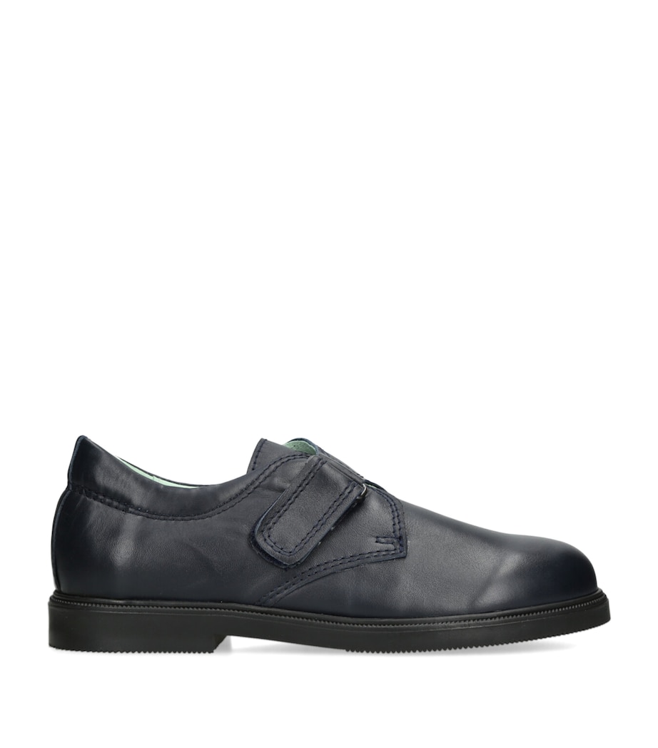 papouelli Leather Fergus Shoes Navy Image 1