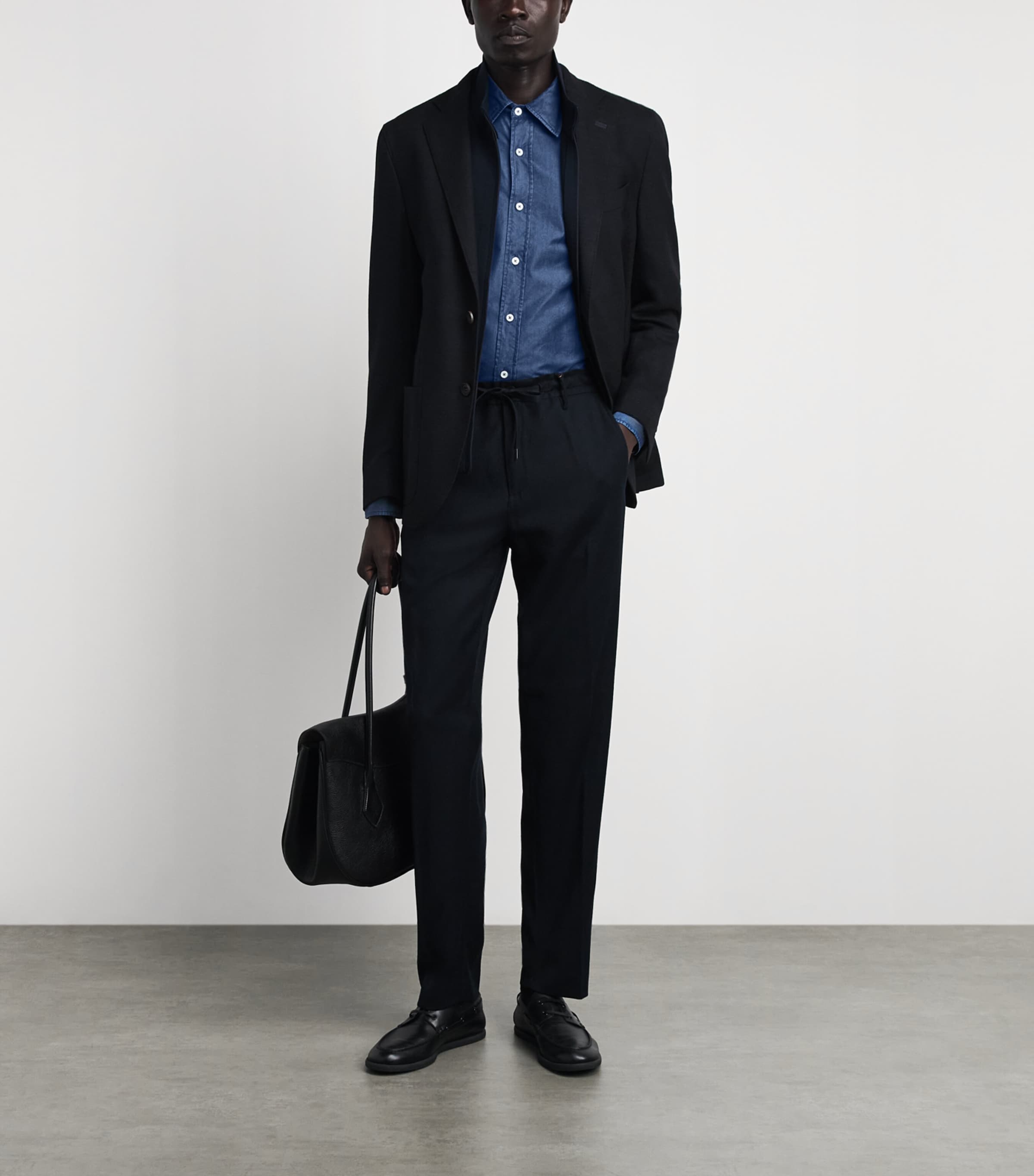 Canali Mens Denim Shirt Image 2