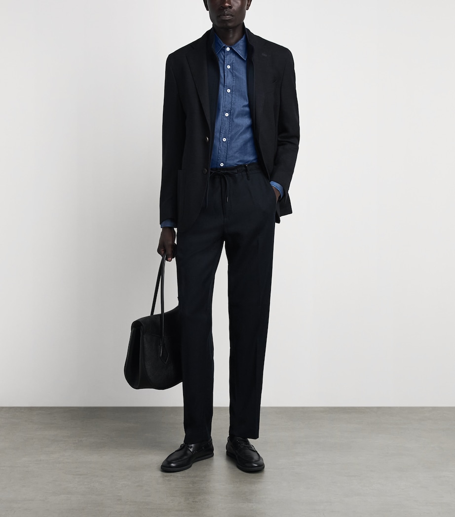 Canali Mens Denim Shirt Image 2