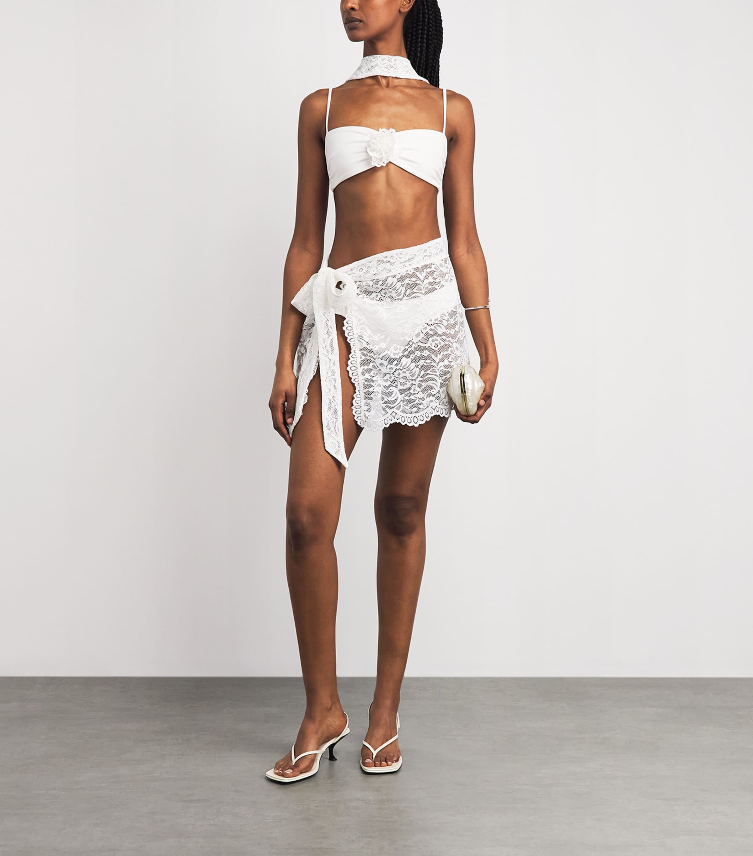 AWAY THAT DAY Womens Cannes Bikini Bottoms Bridal White Image 2