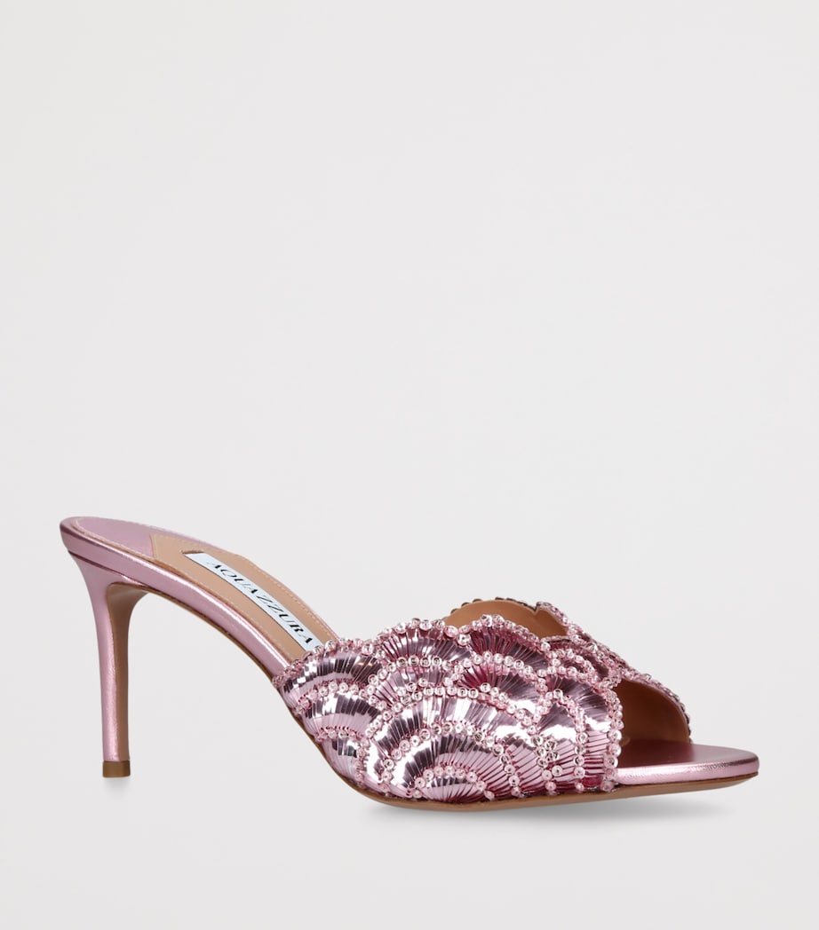 Leather Ce Soir Mules 75 PINK Image 3