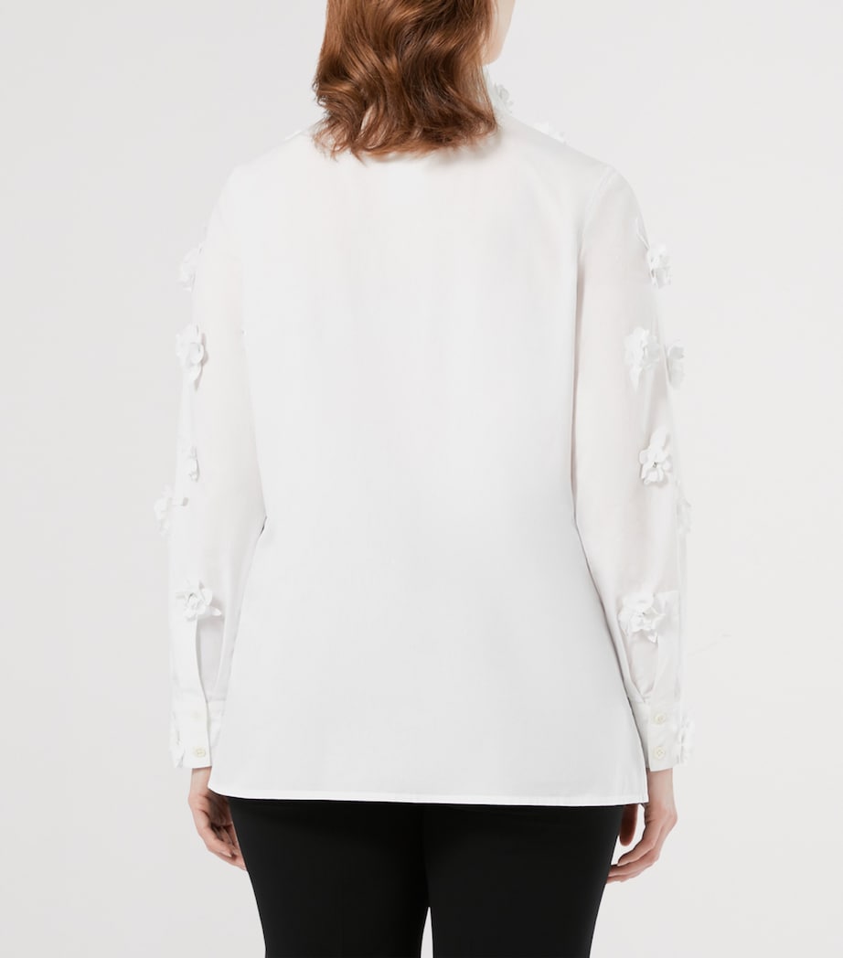 Floral-Embellished Fidato Shirt OPTICAL WHITE Image 3