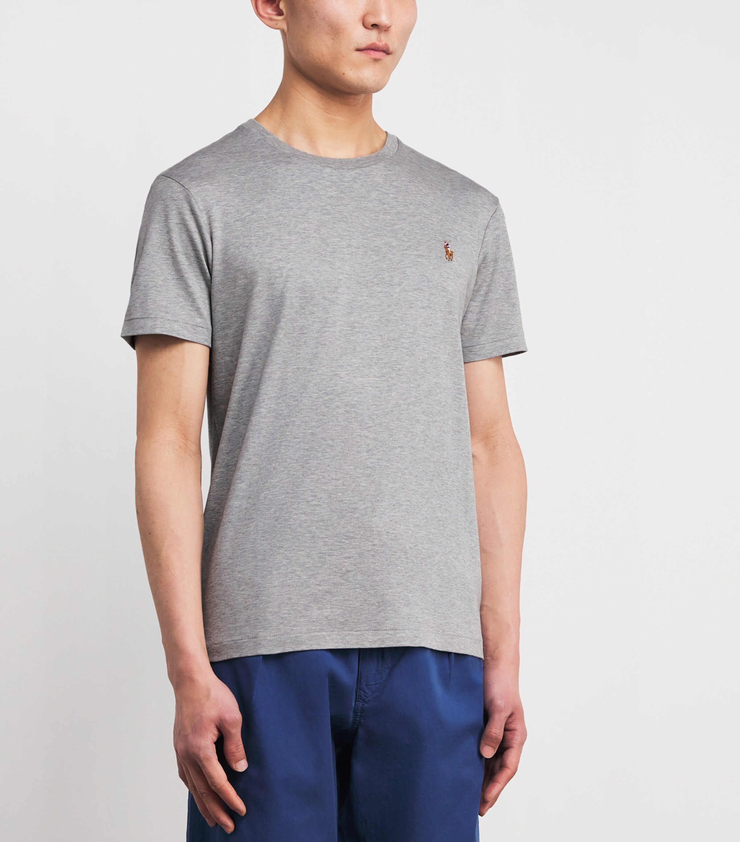 Polo Ralph Lauren Mens Pima Cotton Polo Pony T-Shirt Andover Heather Image 3