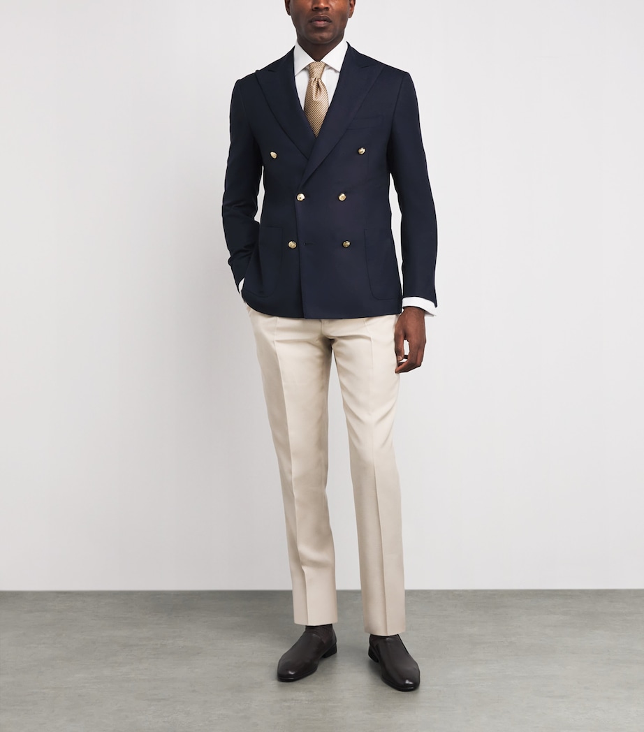 Virgin Wool Double-Breasted Blazer 001 NAVY BLUE Image 2