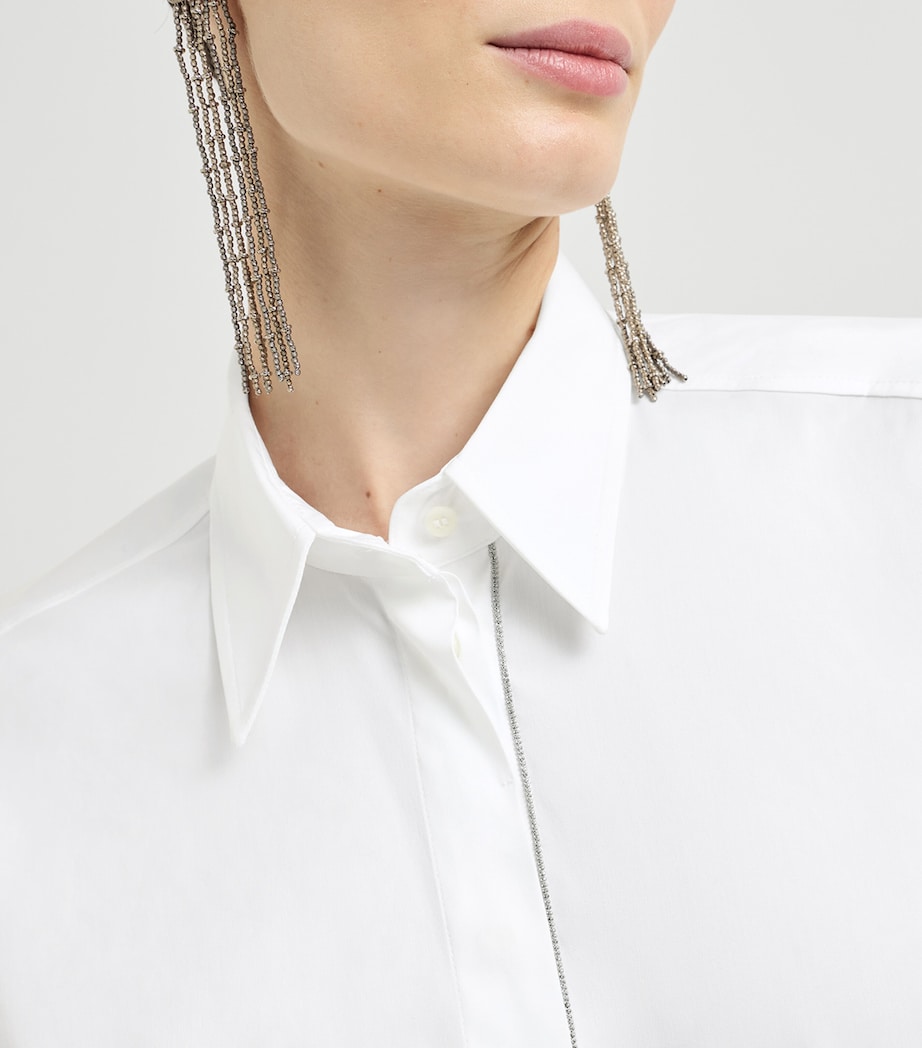 Brunello Cucinelli Womens Stretch-Cotton Poplin Monili Shirt Image 6