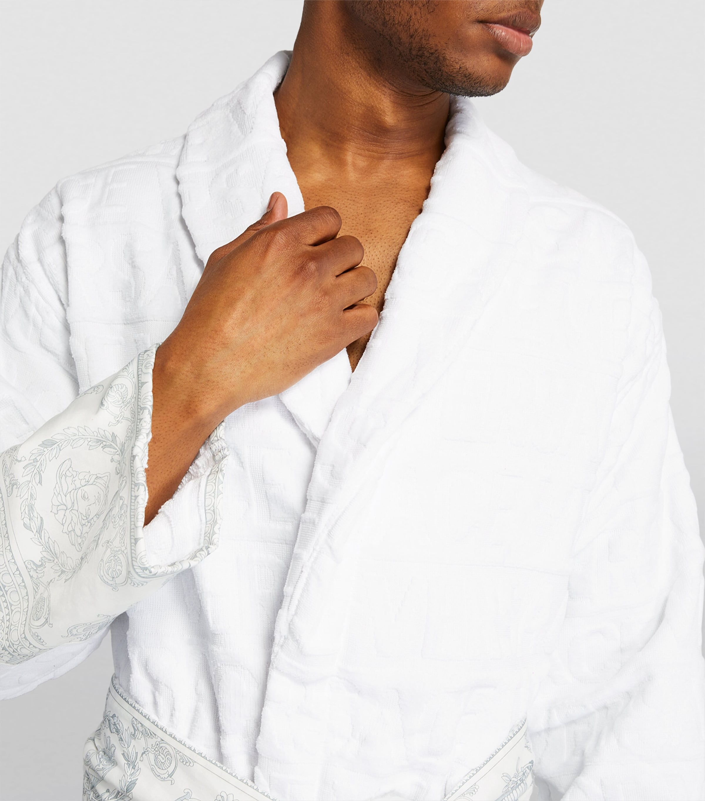 Versace Baroque Bath Robe Wht/wht Image 6