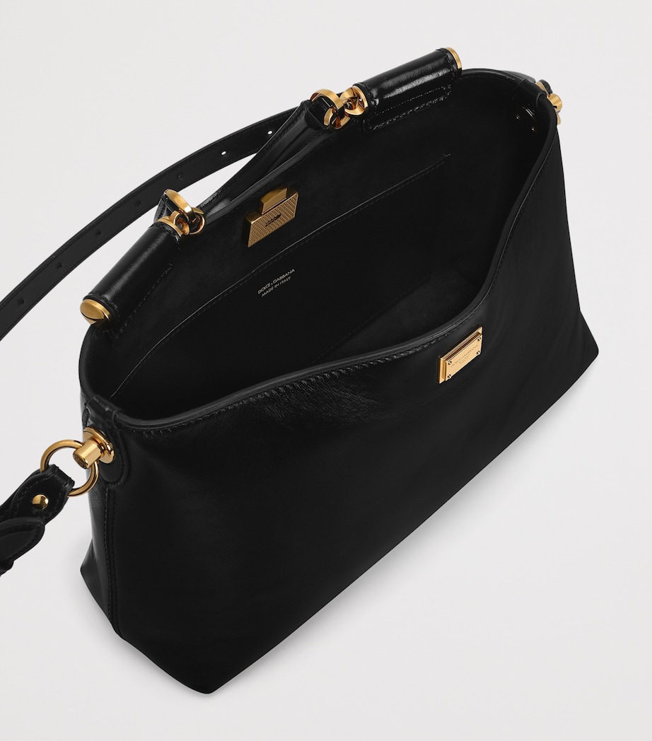 Calfskin Vittoria Shoulder Bag 80999-BLACK Image 7