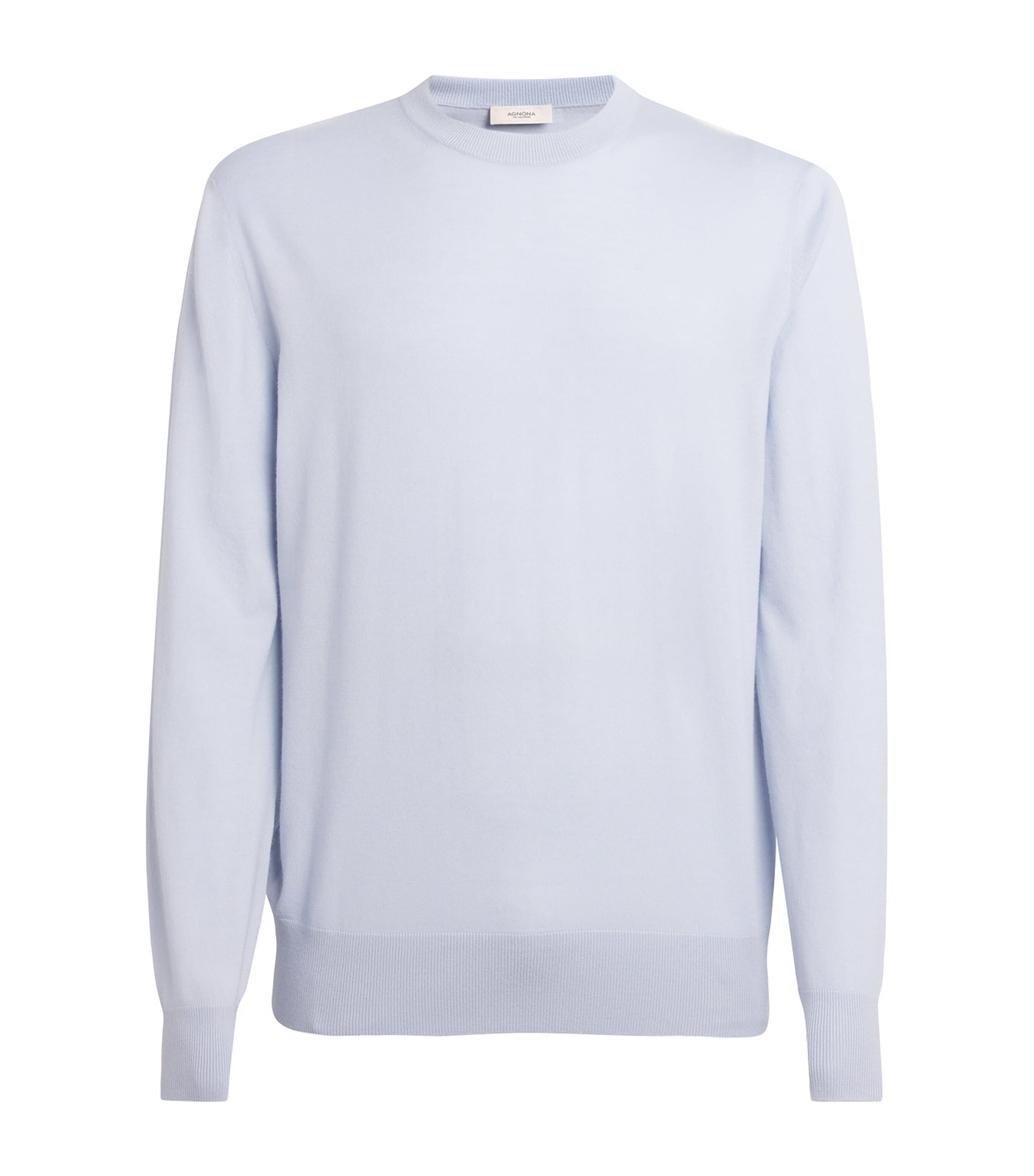 Agnona Mens Cashmere Rasato Sweater Light Blu Bleach Image 1
